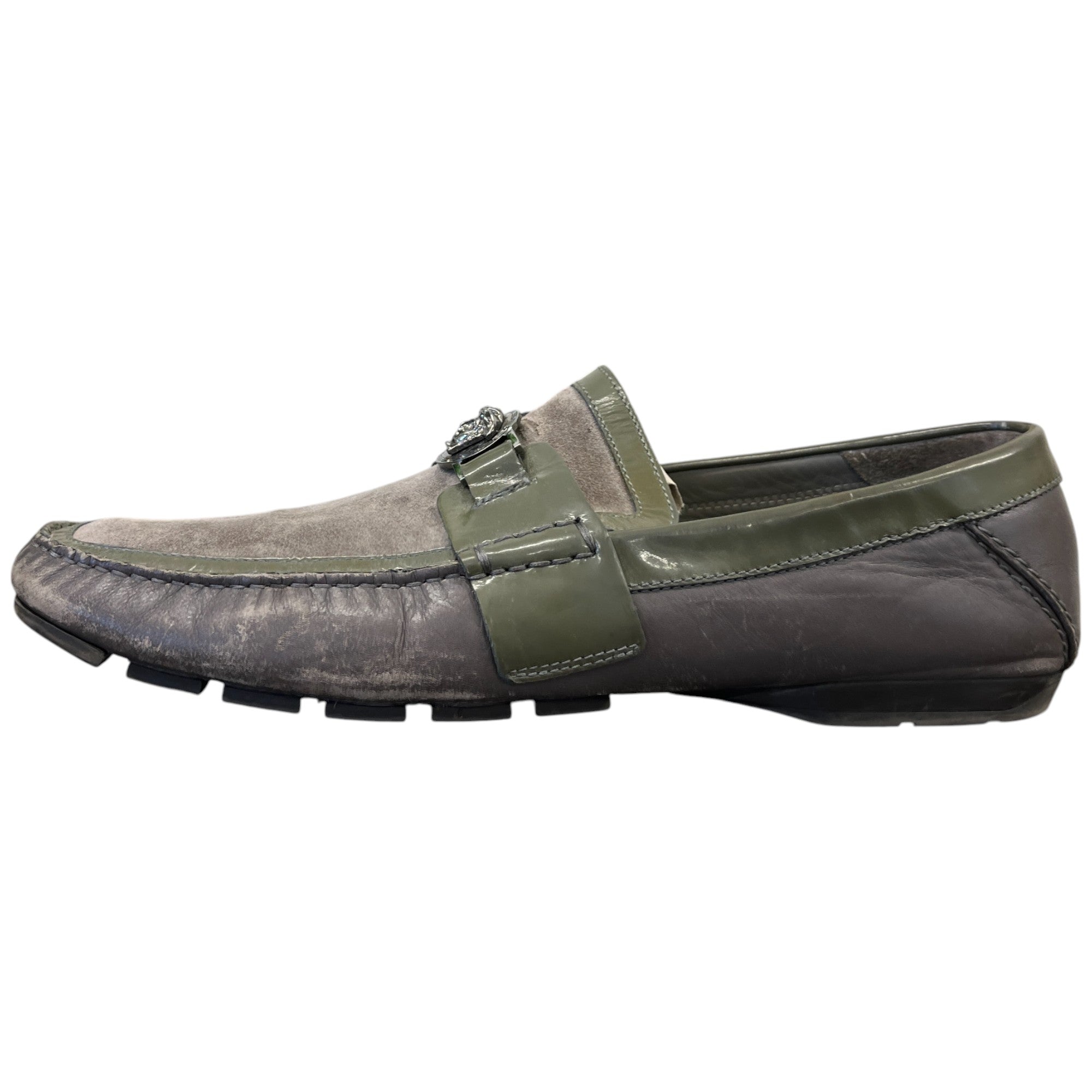 Men's Plaque Logo Loafers Green Size EU 45 / UK 11