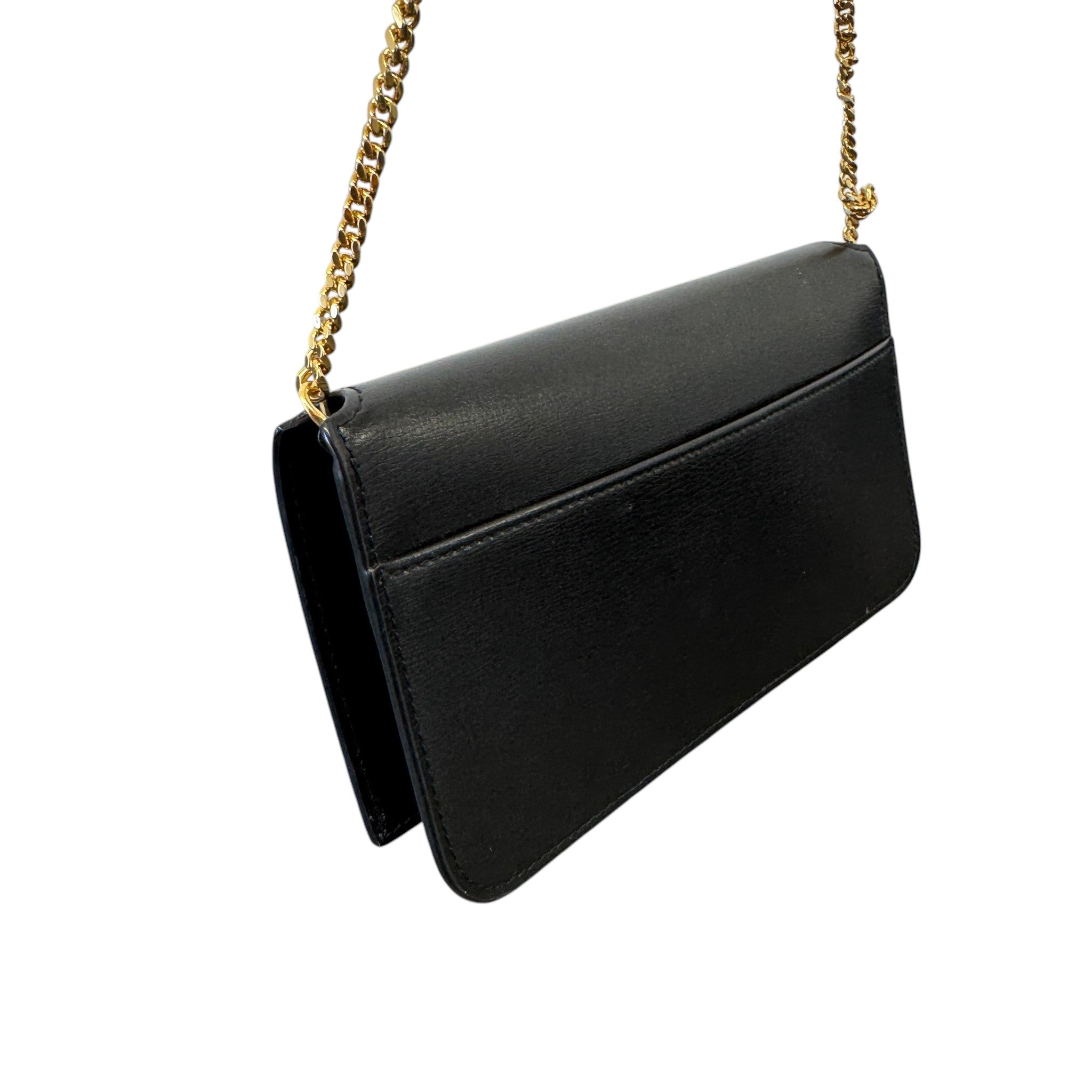 Women's Cassandre Phone Holder Wallet On Chain Bag Black