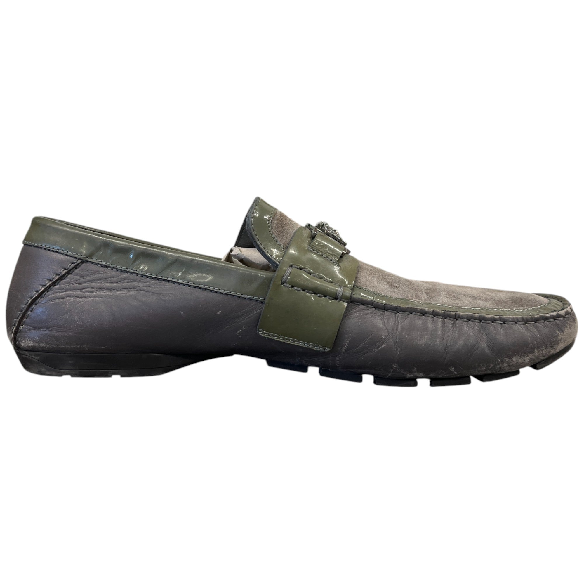 Men's Plaque Logo Loafers Green Size EU 45 / UK 11