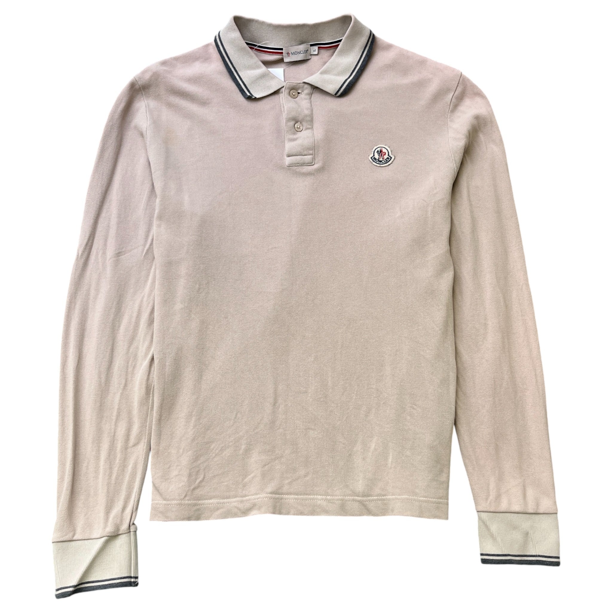 Men's Maglia Manica Lunga Polo Shirt Beige Size L