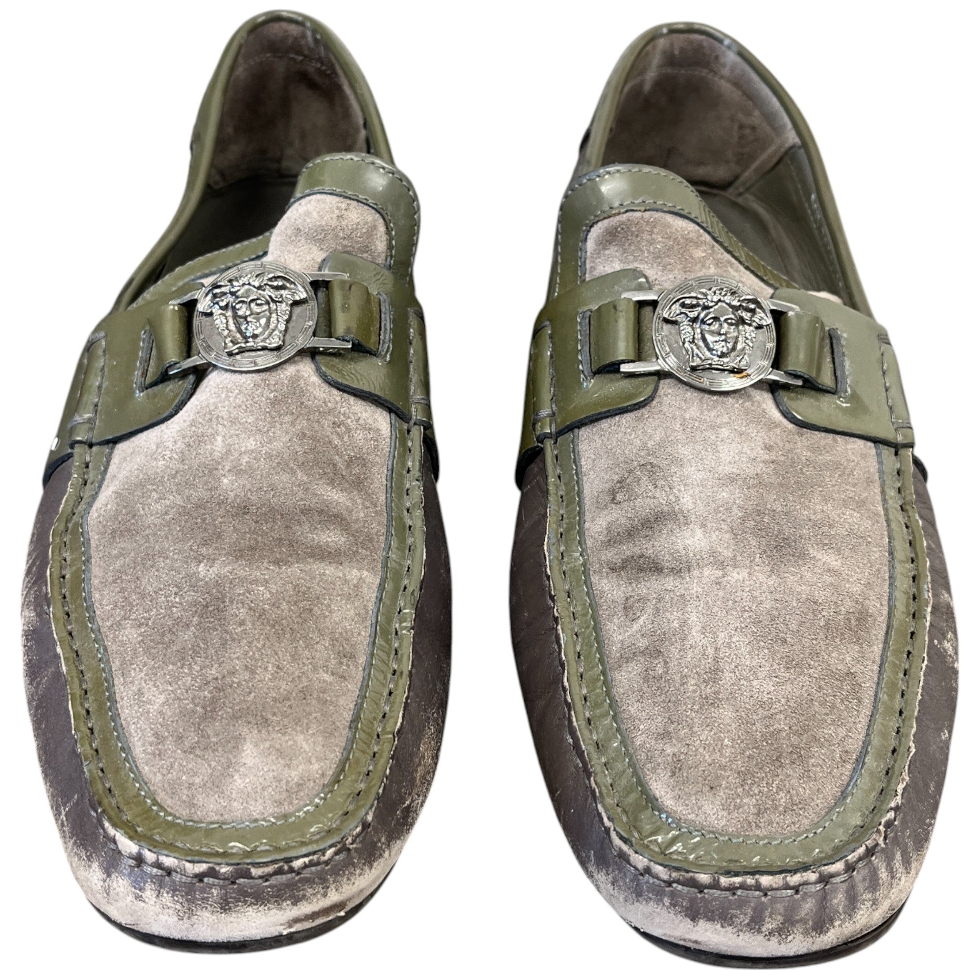 Men's Plaque Logo Loafers Green Size EU 45 / UK 11