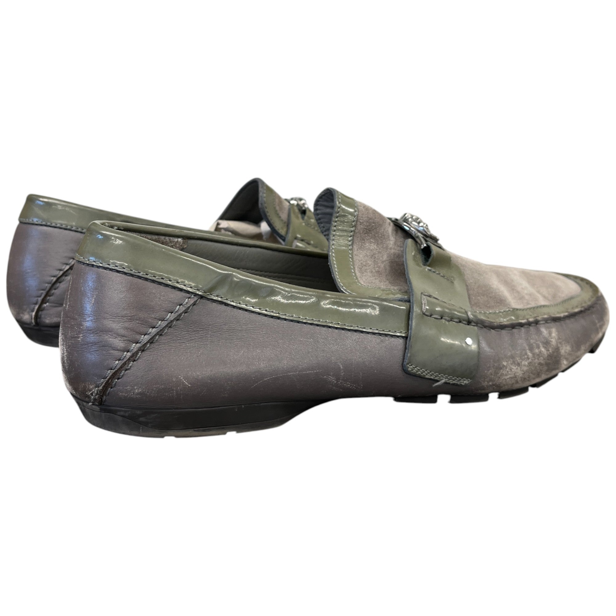 Men's Plaque Logo Loafers Green Size EU 45 / UK 11