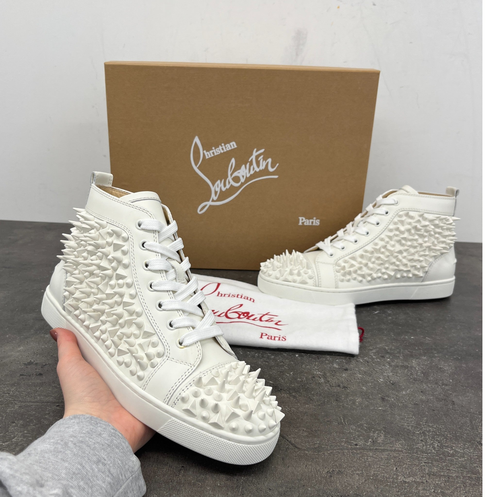 Men's Louis Pik Pik Flat High Trainers White Size EU 40 / UK 6