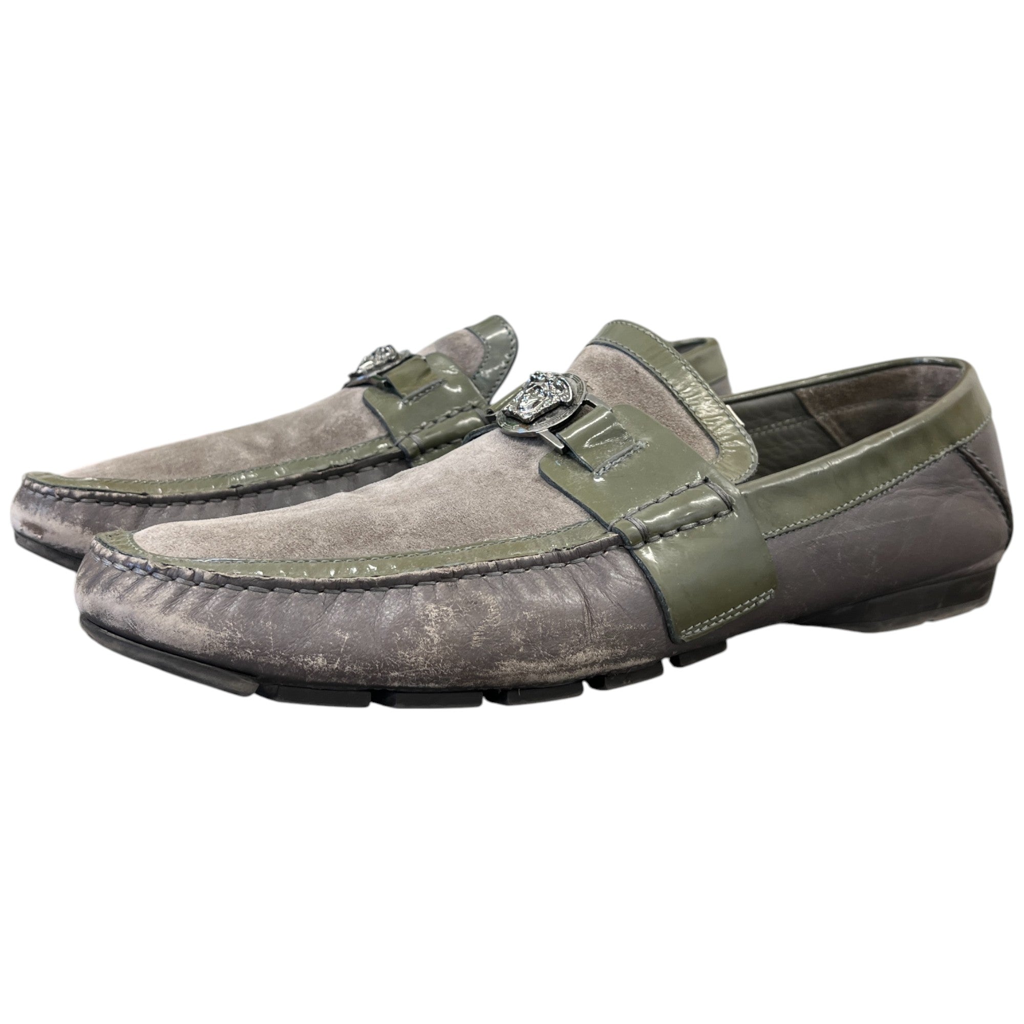 Men's Plaque Logo Loafers Green Size EU 45 / UK 11