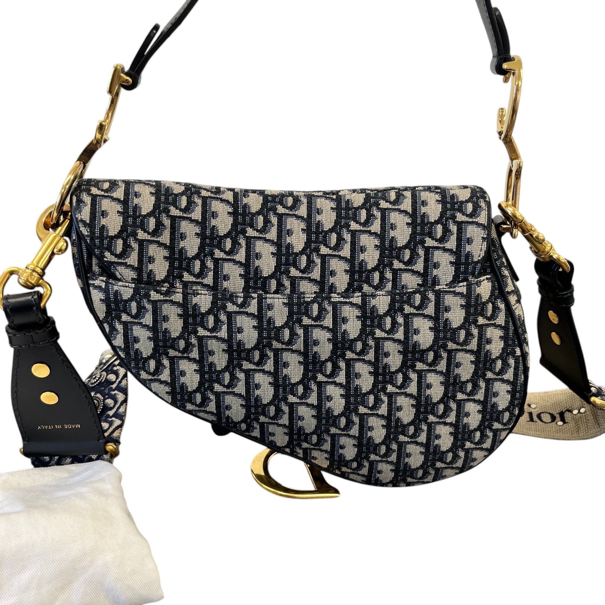 Women's Oblique Saddle Handbag Navy