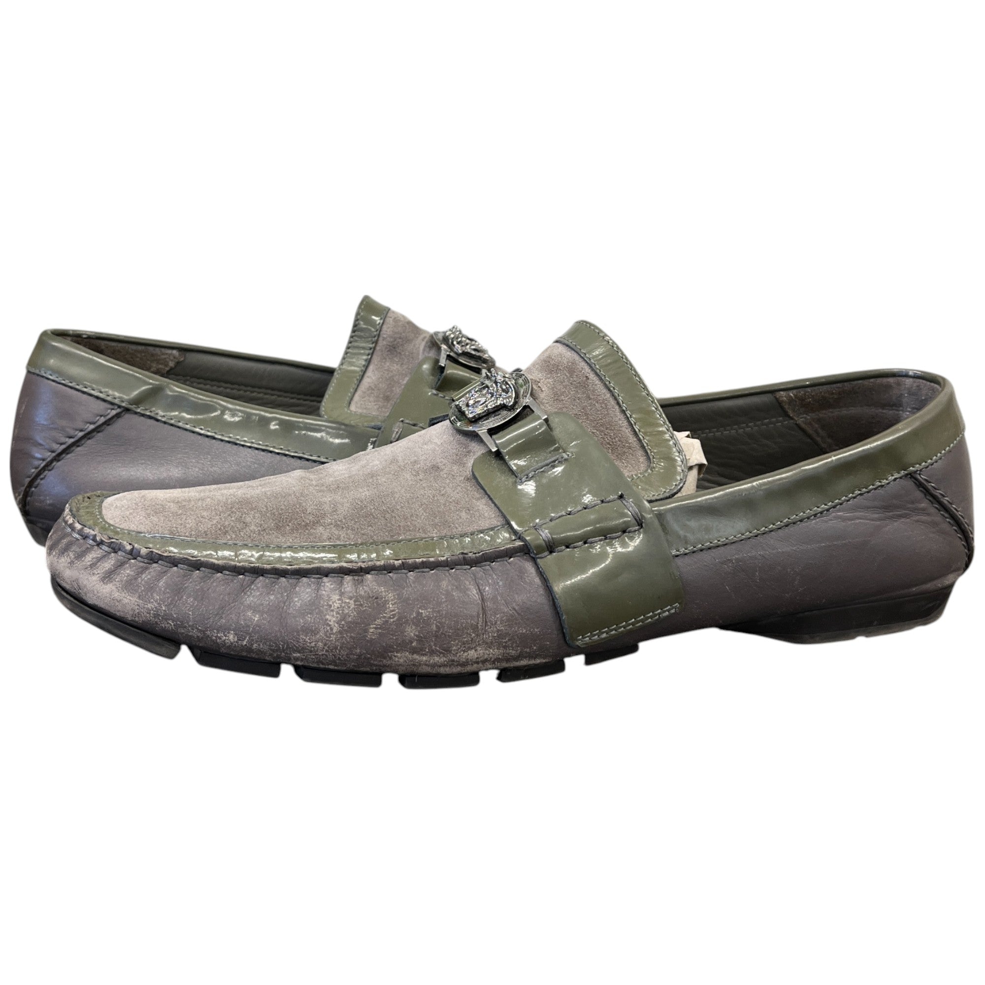 Men's Plaque Logo Loafers Green Size EU 45 / UK 11