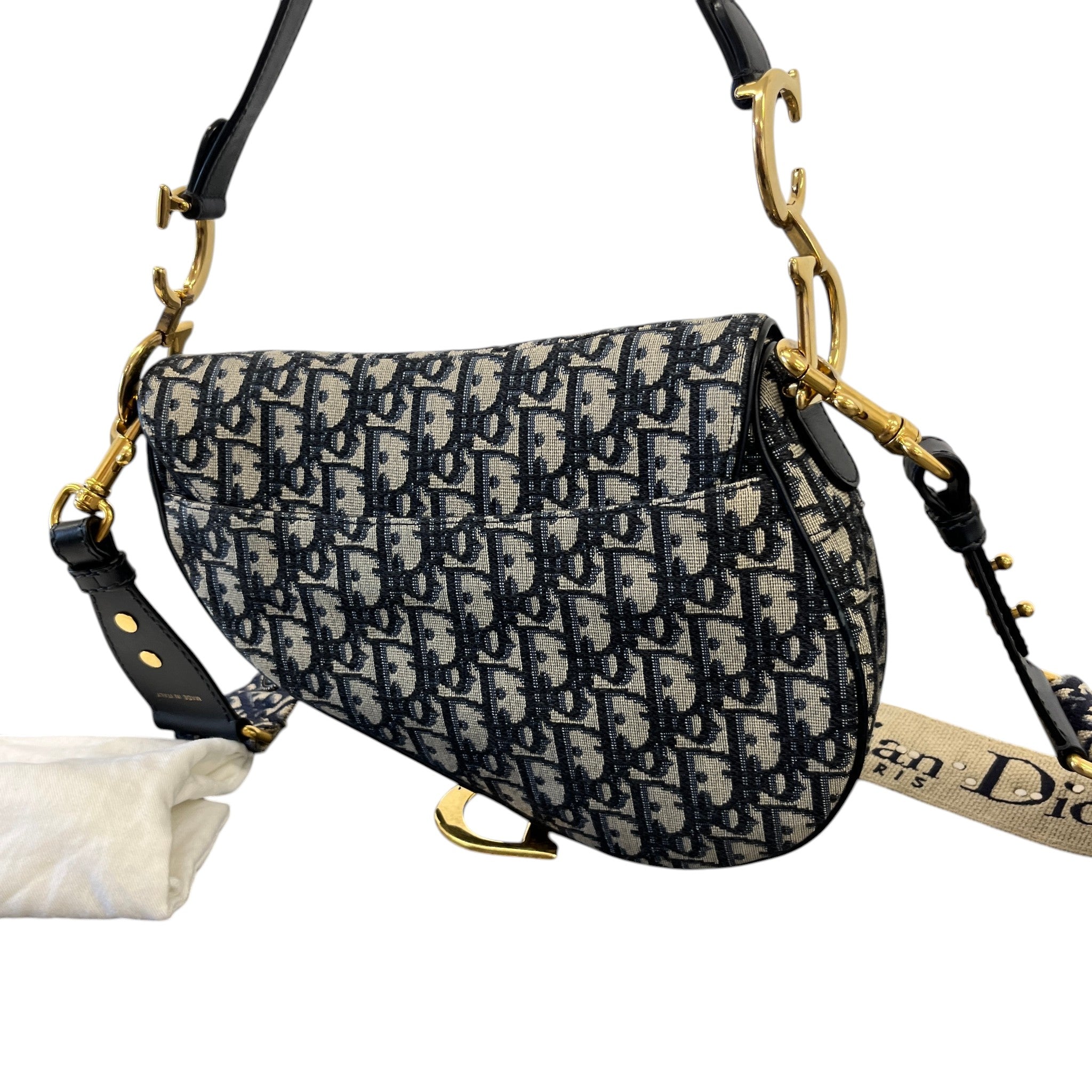 Women's Oblique Saddle Handbag Navy