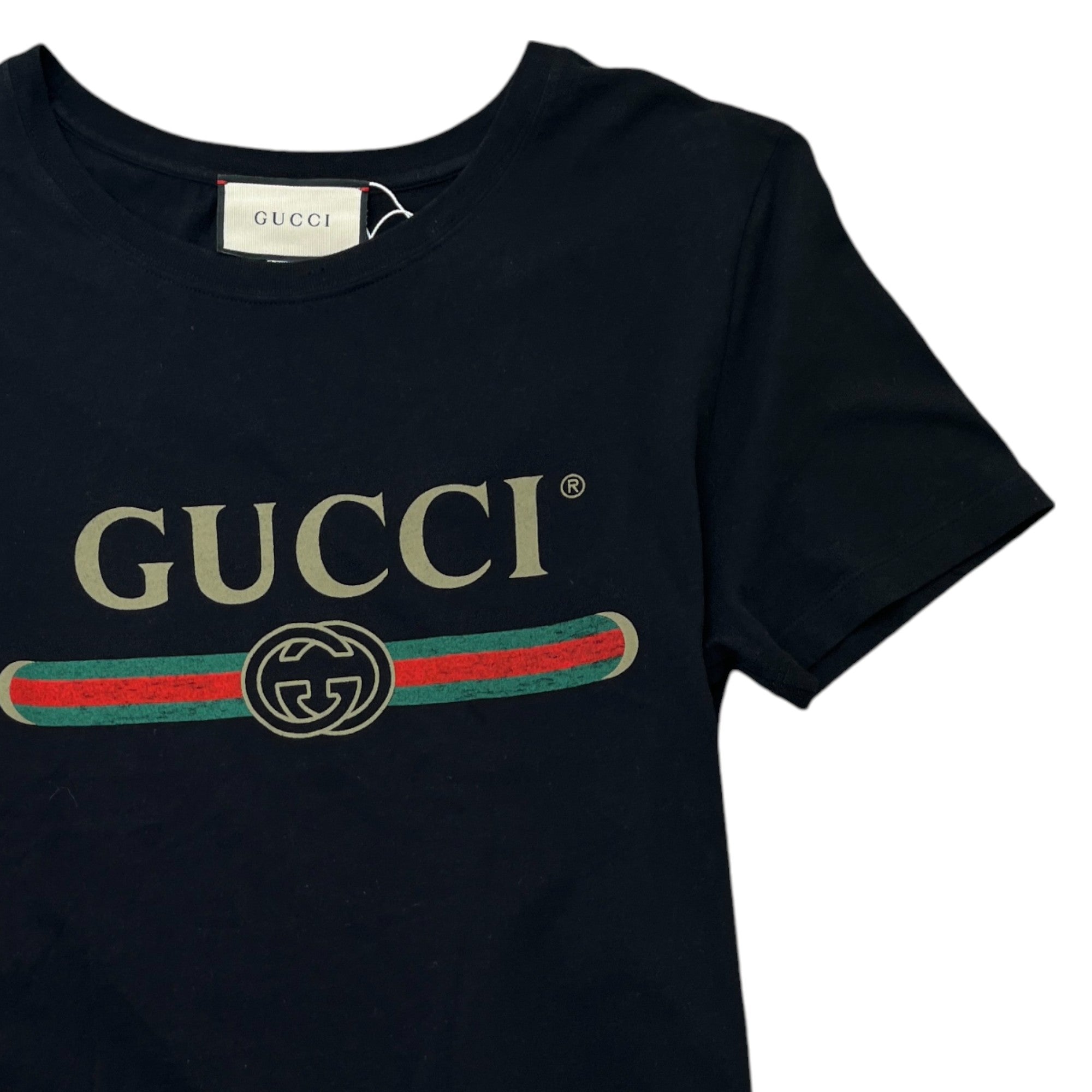 Men's Gg Logo Print T-Shirt Black Size XS