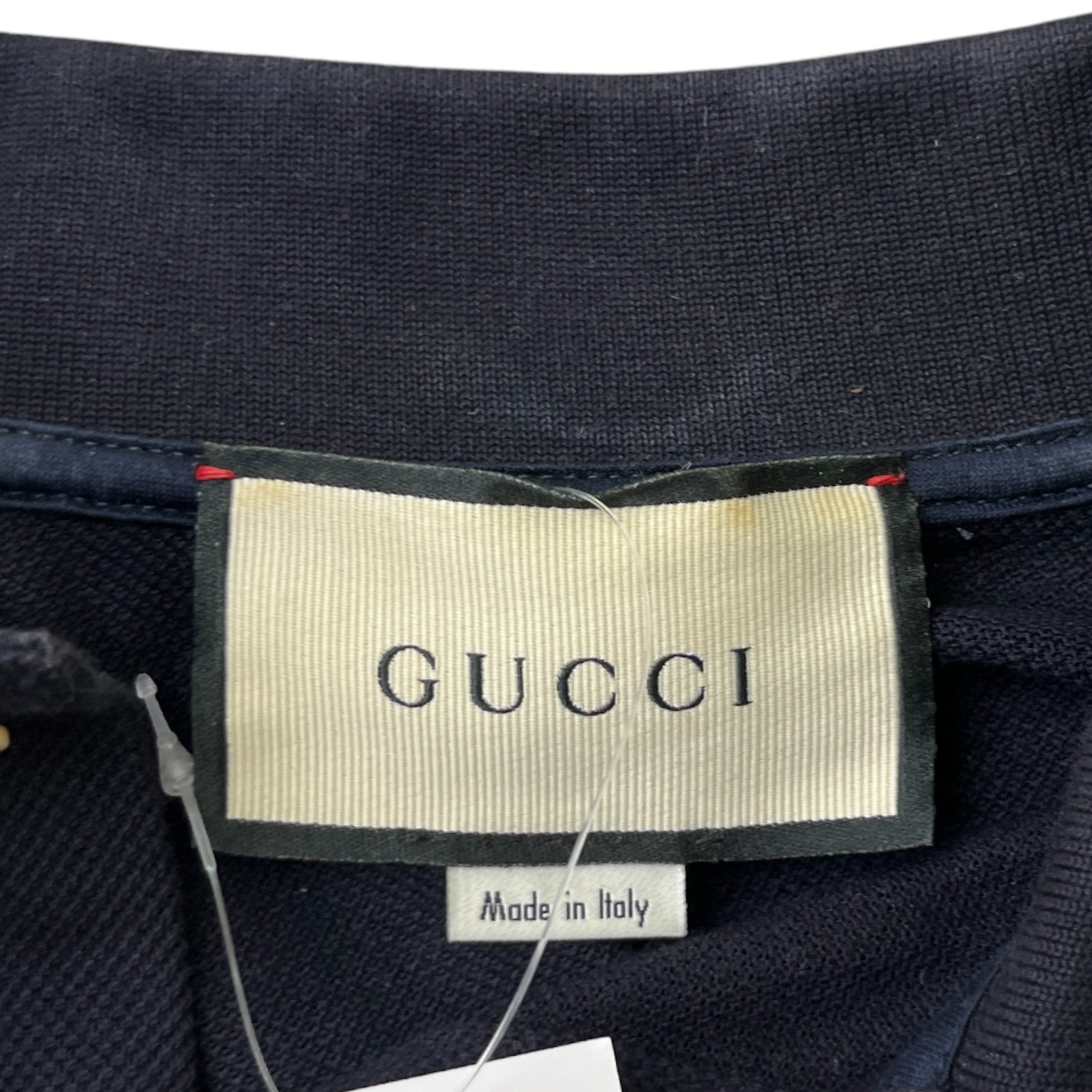 Men's Web Tiger Collar Polo Shirt Navy Size S