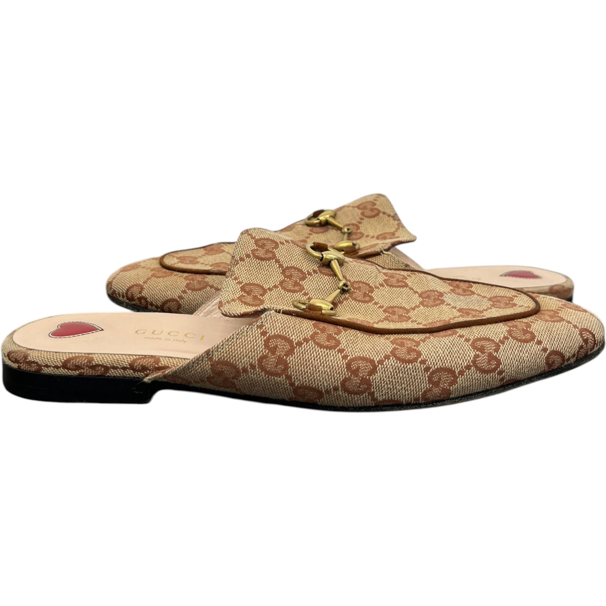 Women's Gg Supreme Princetown Loafers Beige Size EU 38.5 / UK 5.5