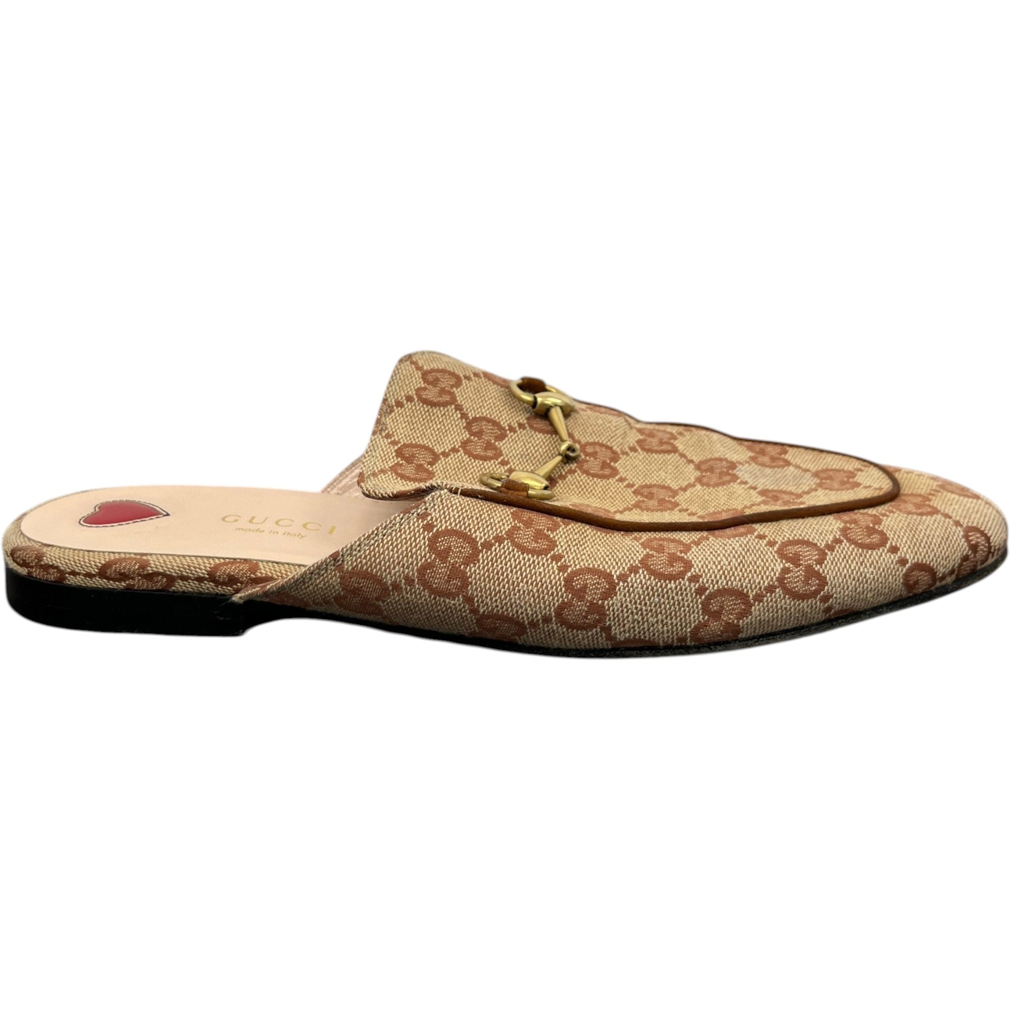 Women's Gg Supreme Princetown Loafers Beige Size EU 38.5 / UK 5.5