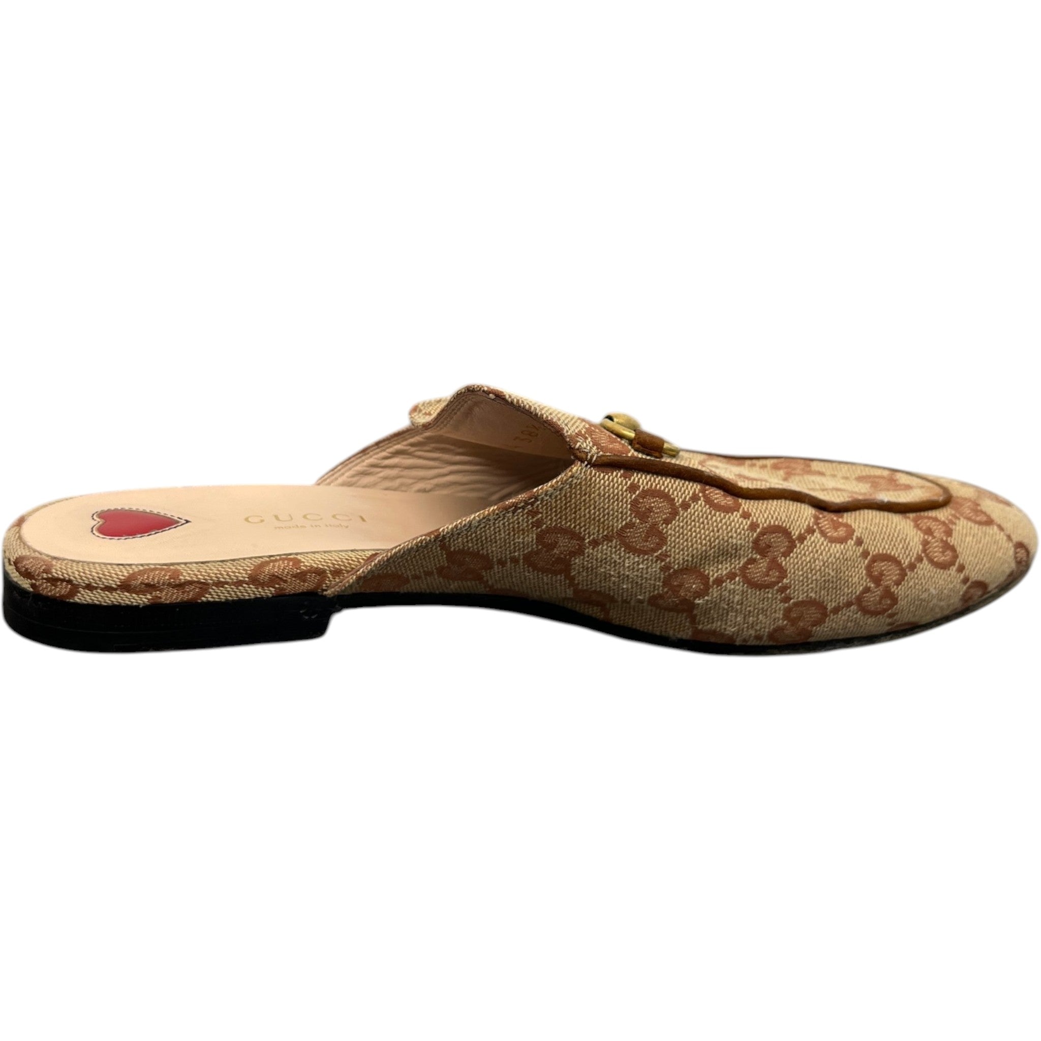 Women's Gg Supreme Princetown Loafers Beige Size EU 38.5 / UK 5.5