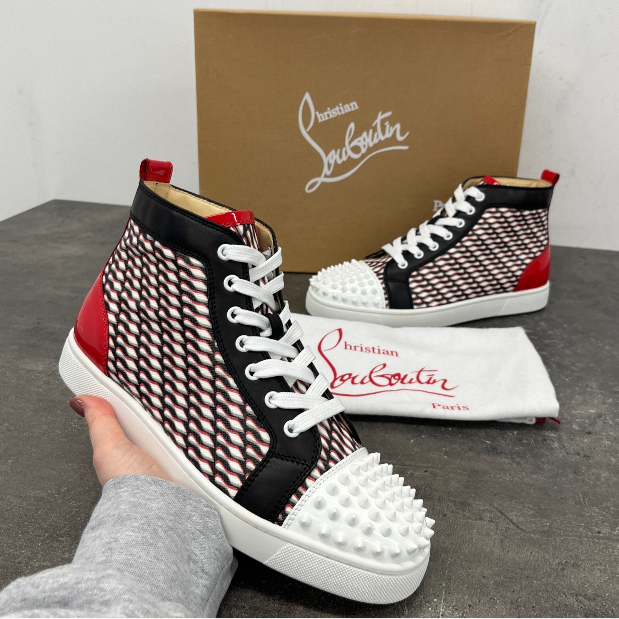 Men's Louis Flat Spikes High Trainers Black Size EU 40 / UK 6