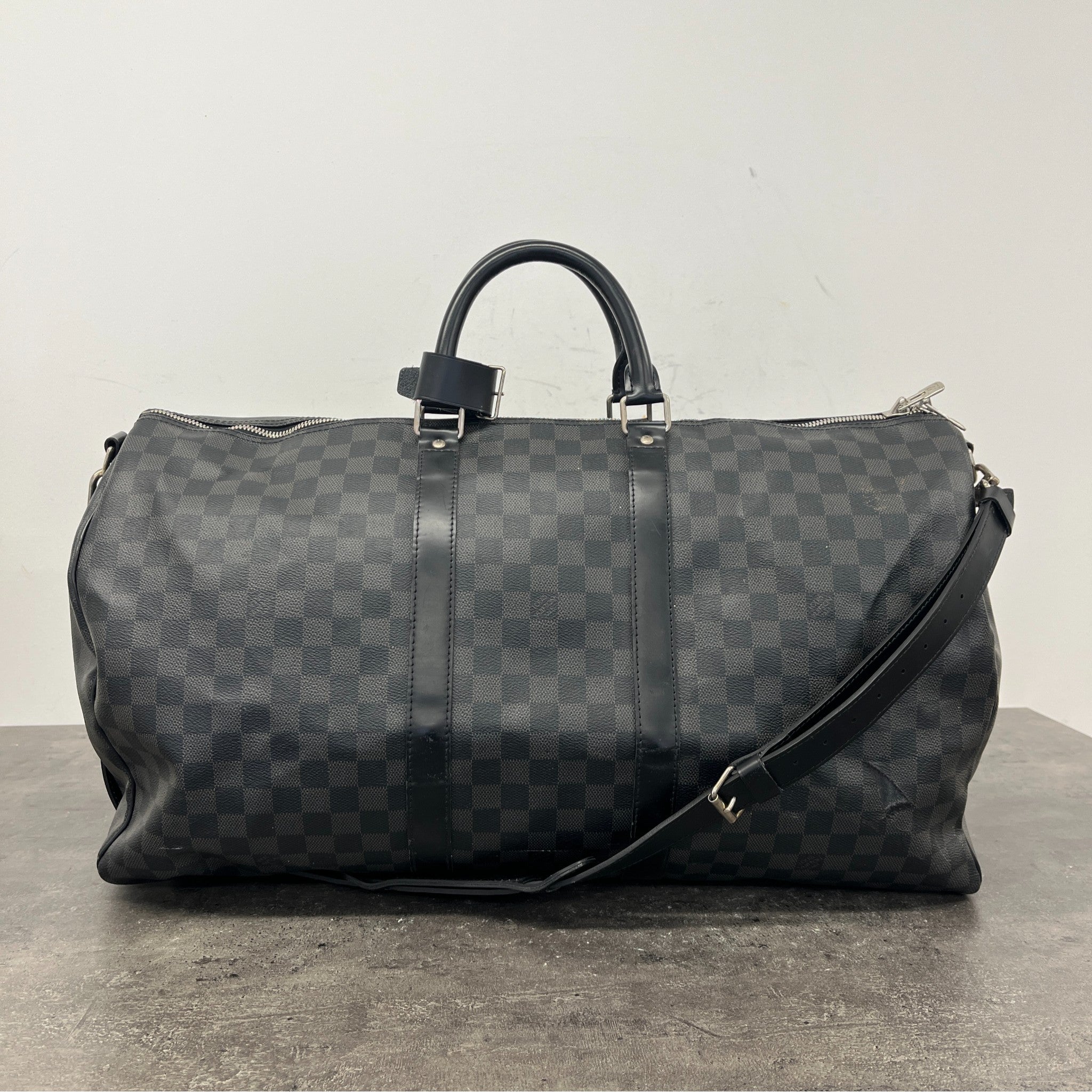 Men's Damier Graphite Keepall Bandoulière 55 Bag Black