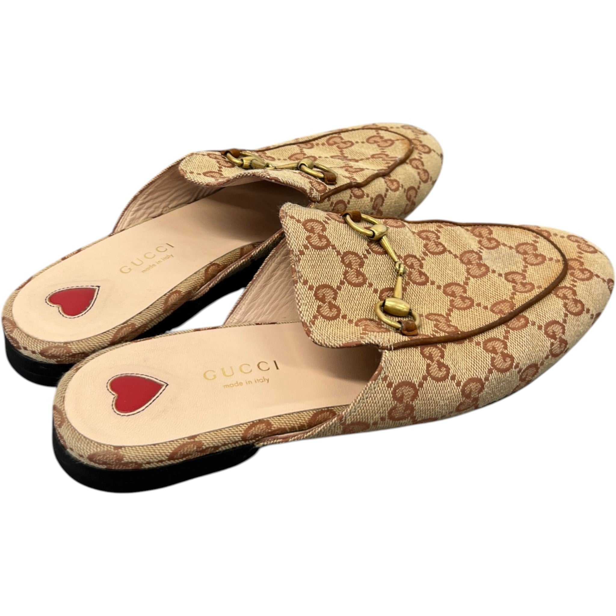 Women's Gg Supreme Princetown Loafers Beige Size EU 38.5 / UK 5.5