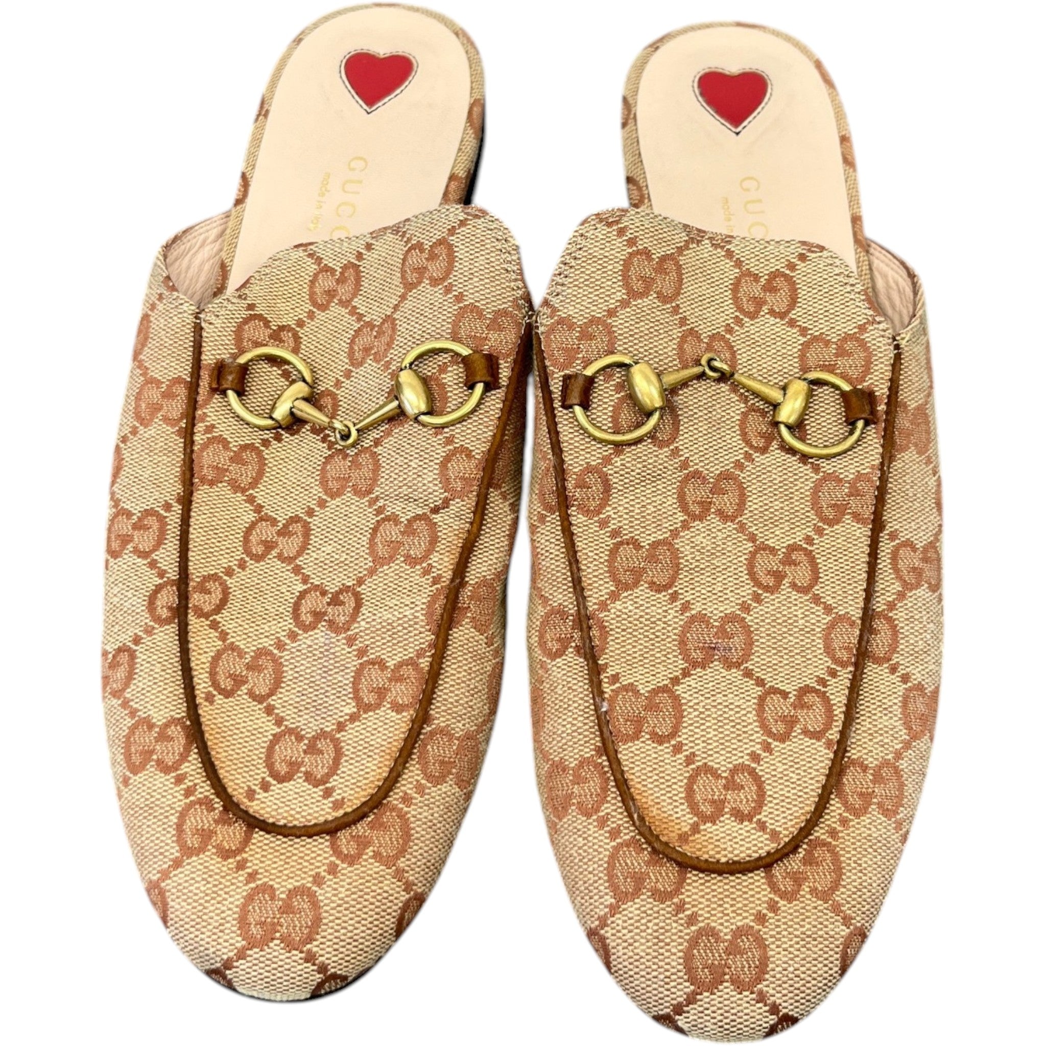 Women's Gg Supreme Princetown Loafers Beige Size EU 38.5 / UK 5.5