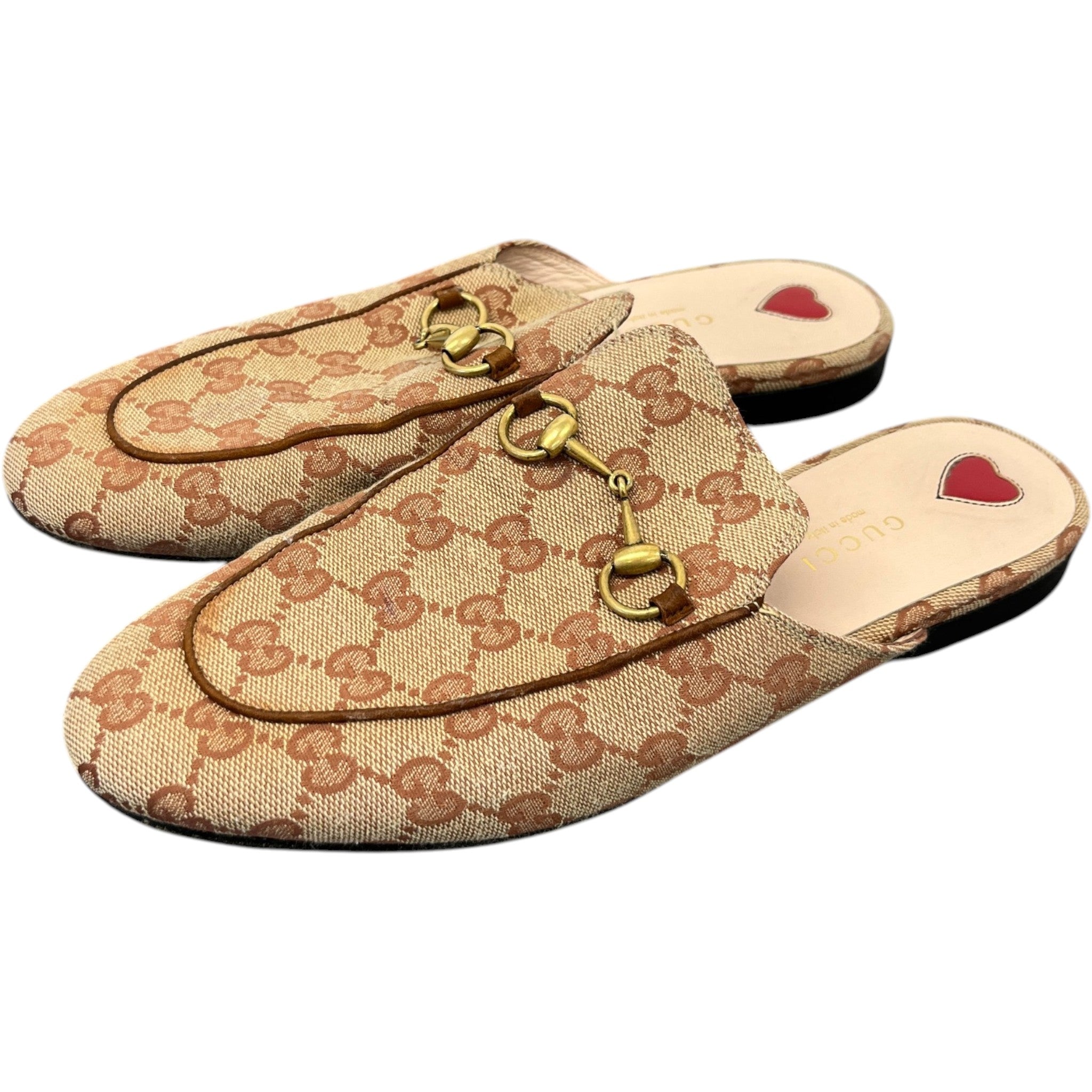 Women's Gg Supreme Princetown Loafers Beige Size EU 38.5 / UK 5.5