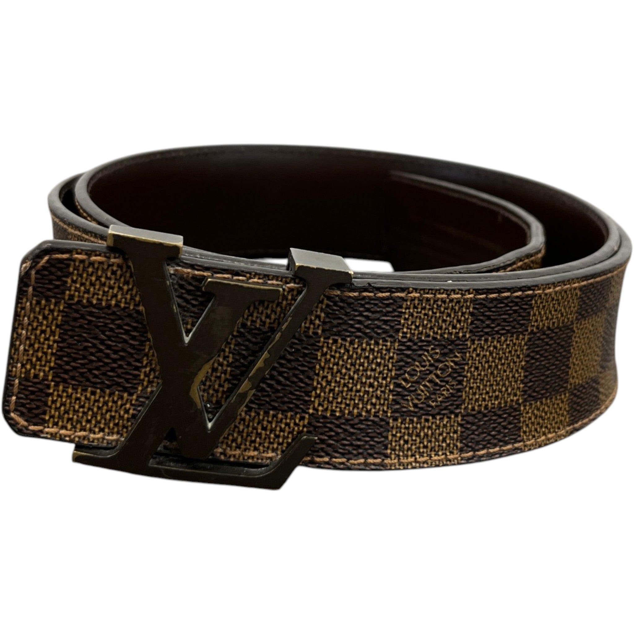Men's Damier Ebene Belt Brown Size Waist 40"