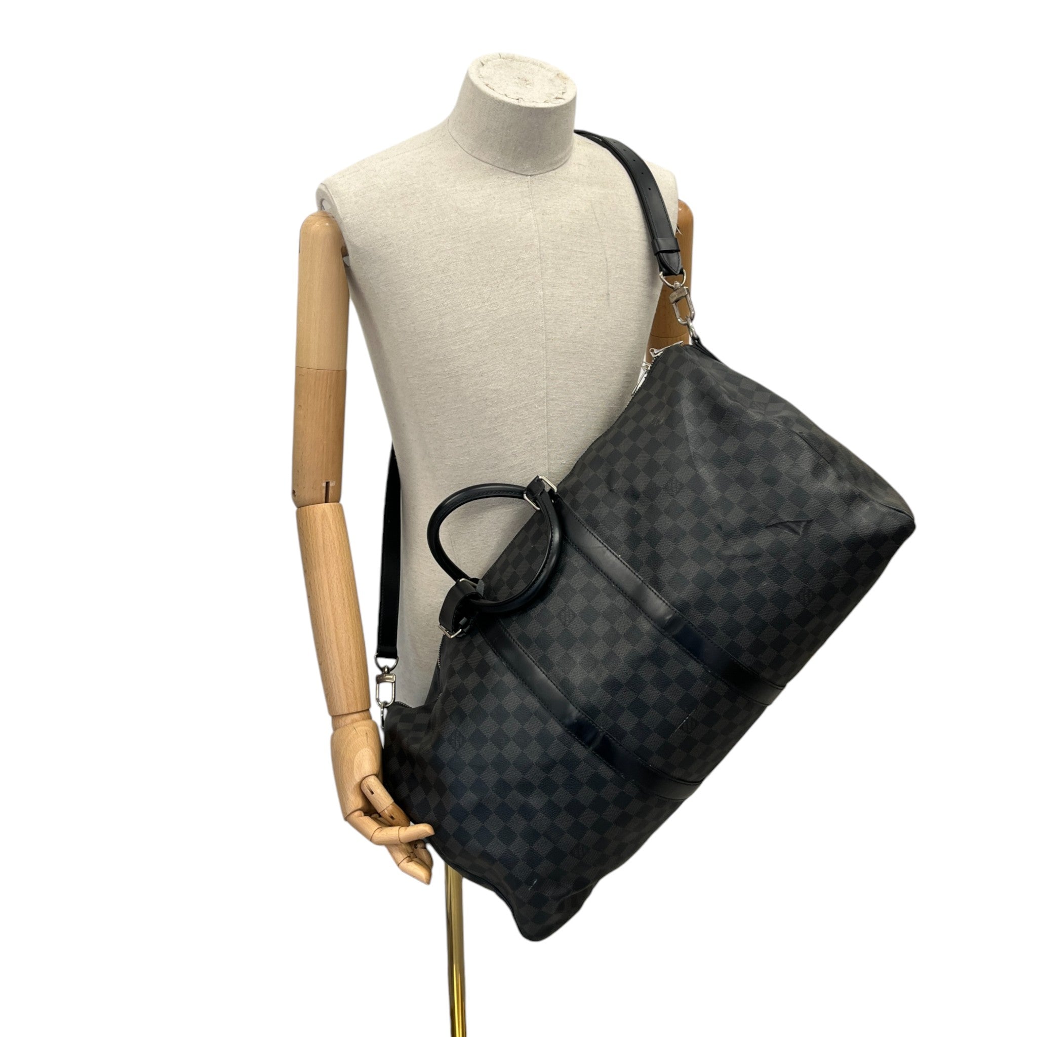 Men's Damier Graphite Keepall Bandoulière 55 Bag Black