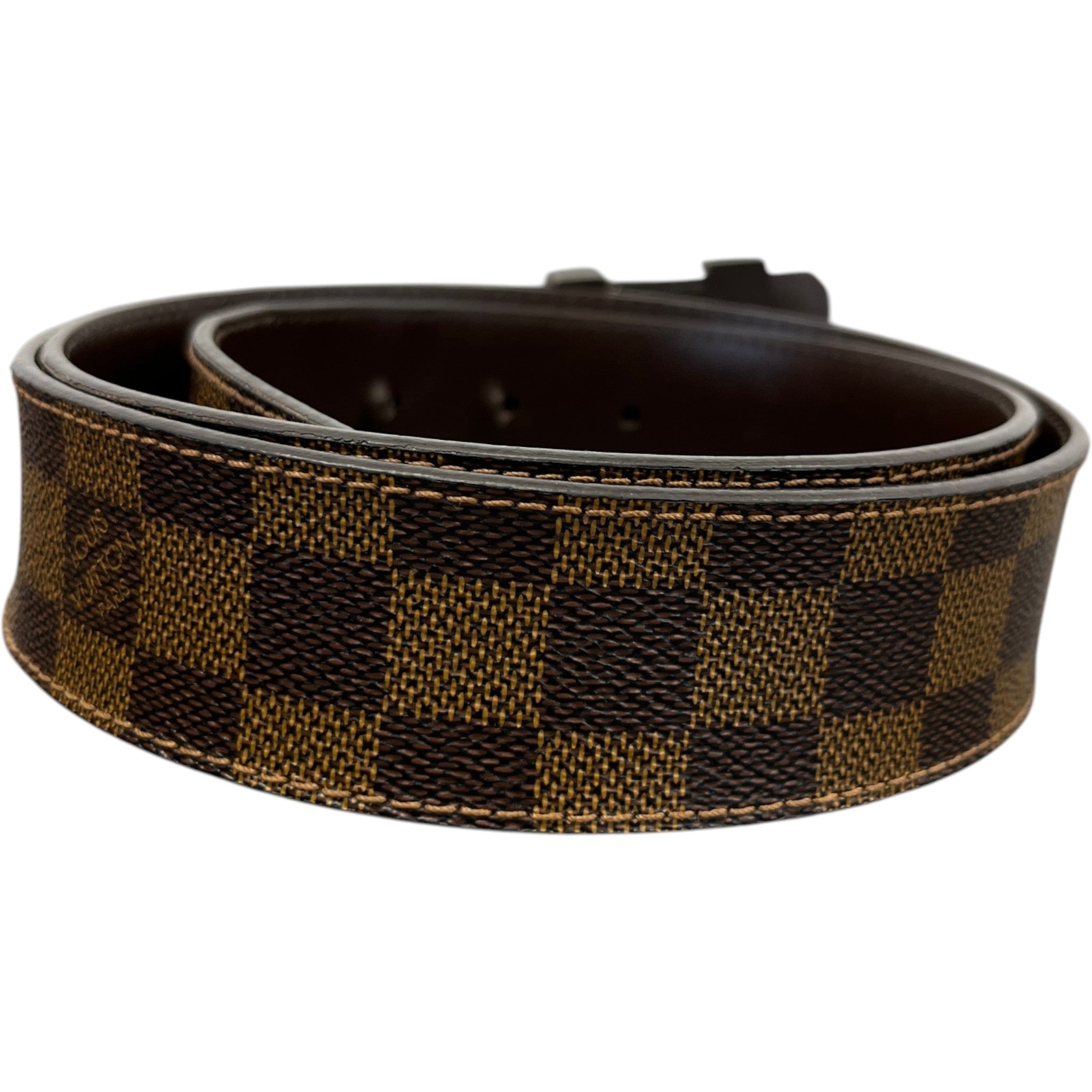 Men's Damier Ebene Belt Brown Size Waist 40"