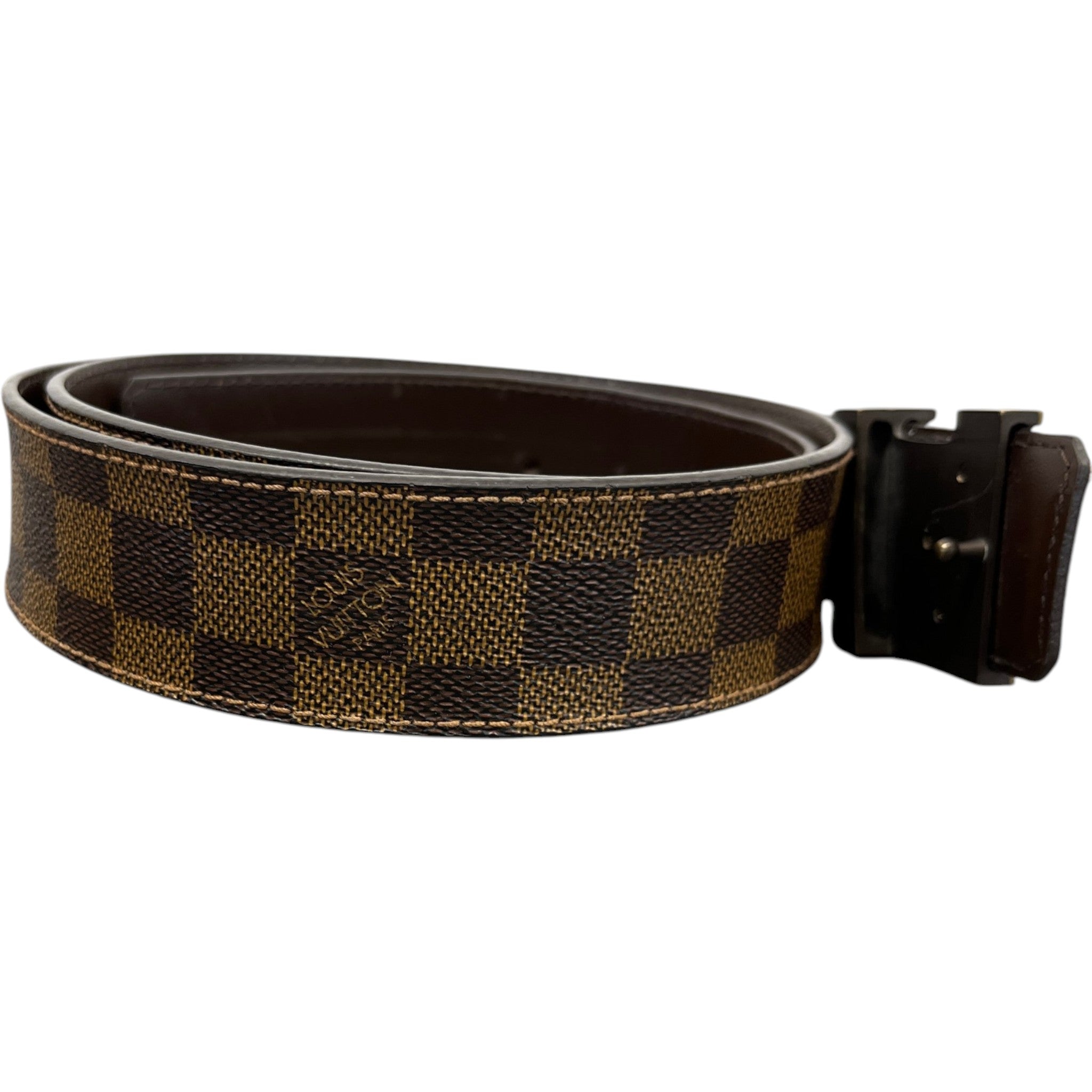 Men's Damier Ebene Belt Brown Size Waist 40"