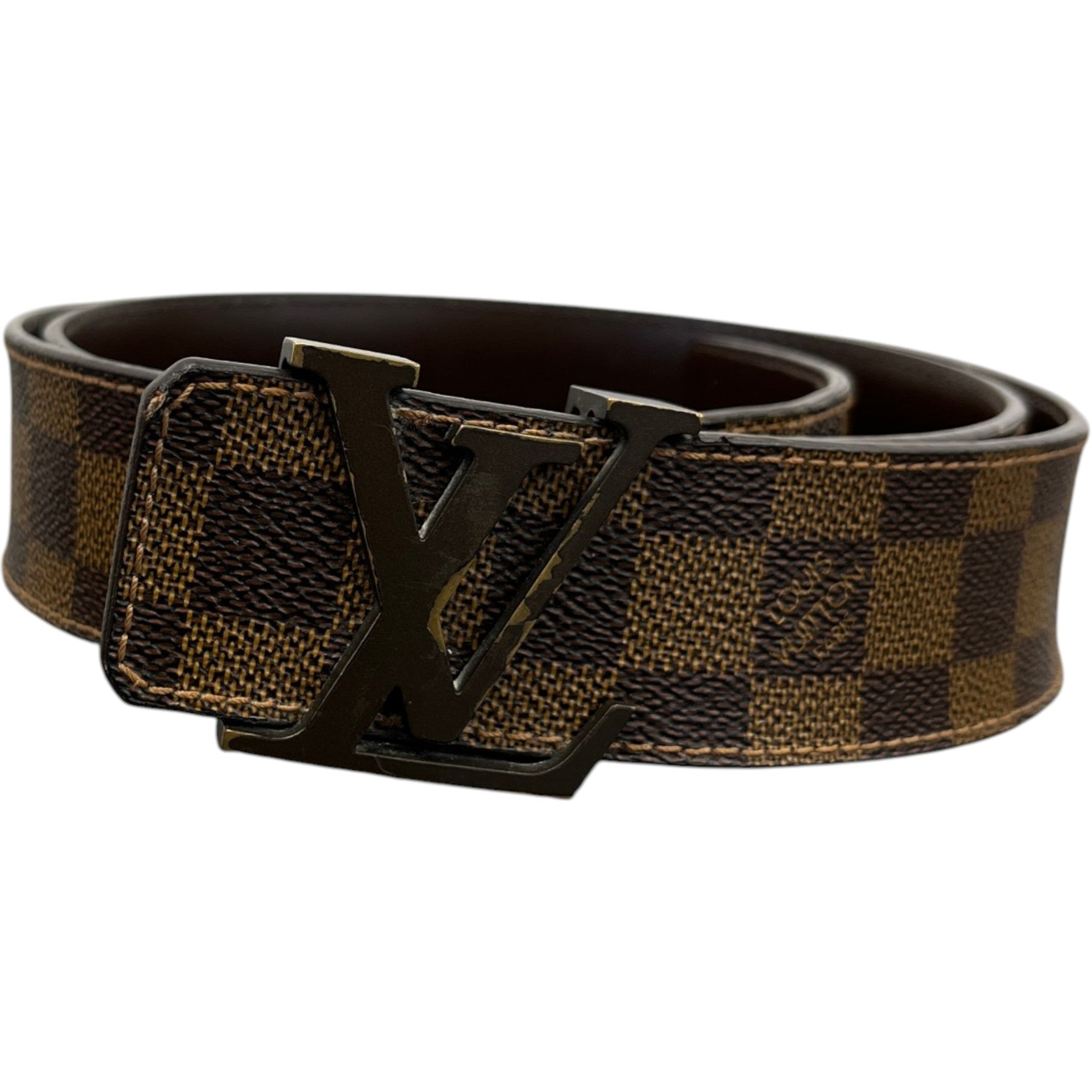 Men's Damier Ebene Belt Brown Size Waist 40"