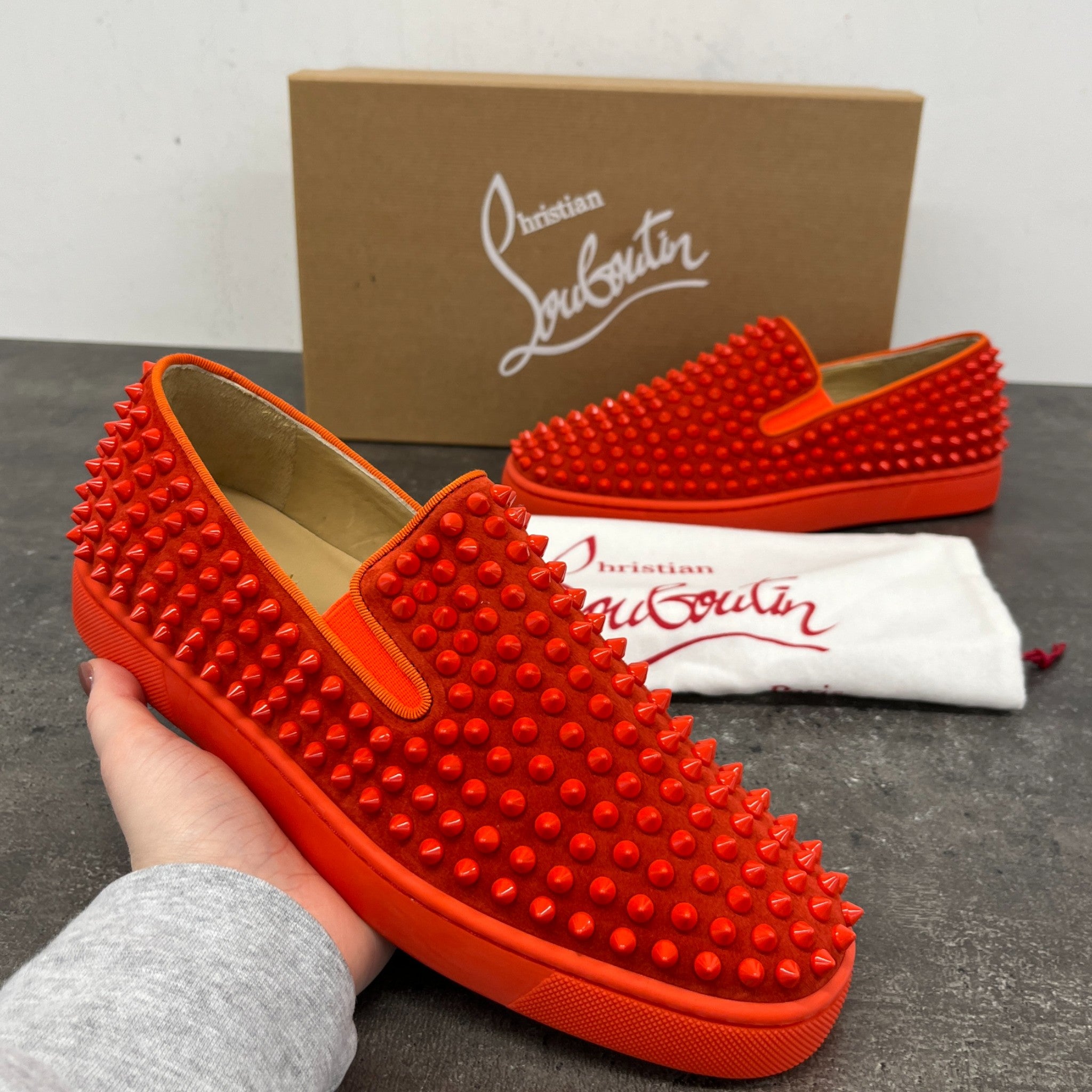 Men's Nazapunta Flat Spikes Loafers Red Size EU 40 / UK 6
