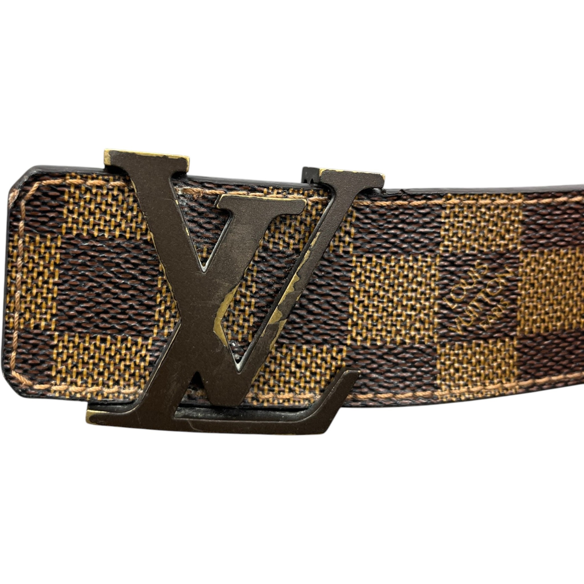 Men's Damier Ebene Belt Brown Size Waist 40"