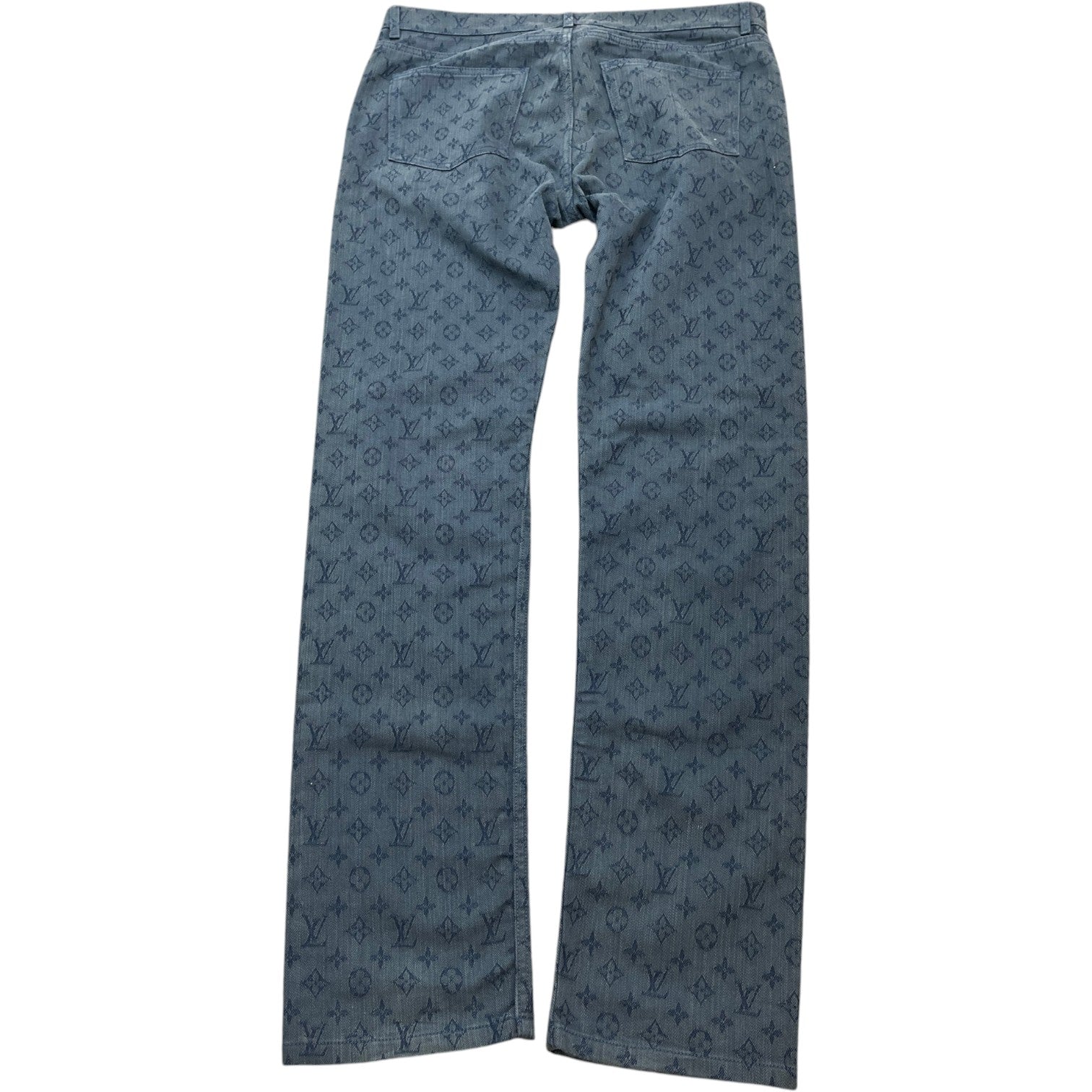 Men's X Virgil Abloh Monogram Slim Jeans Blue Size Waist 32"