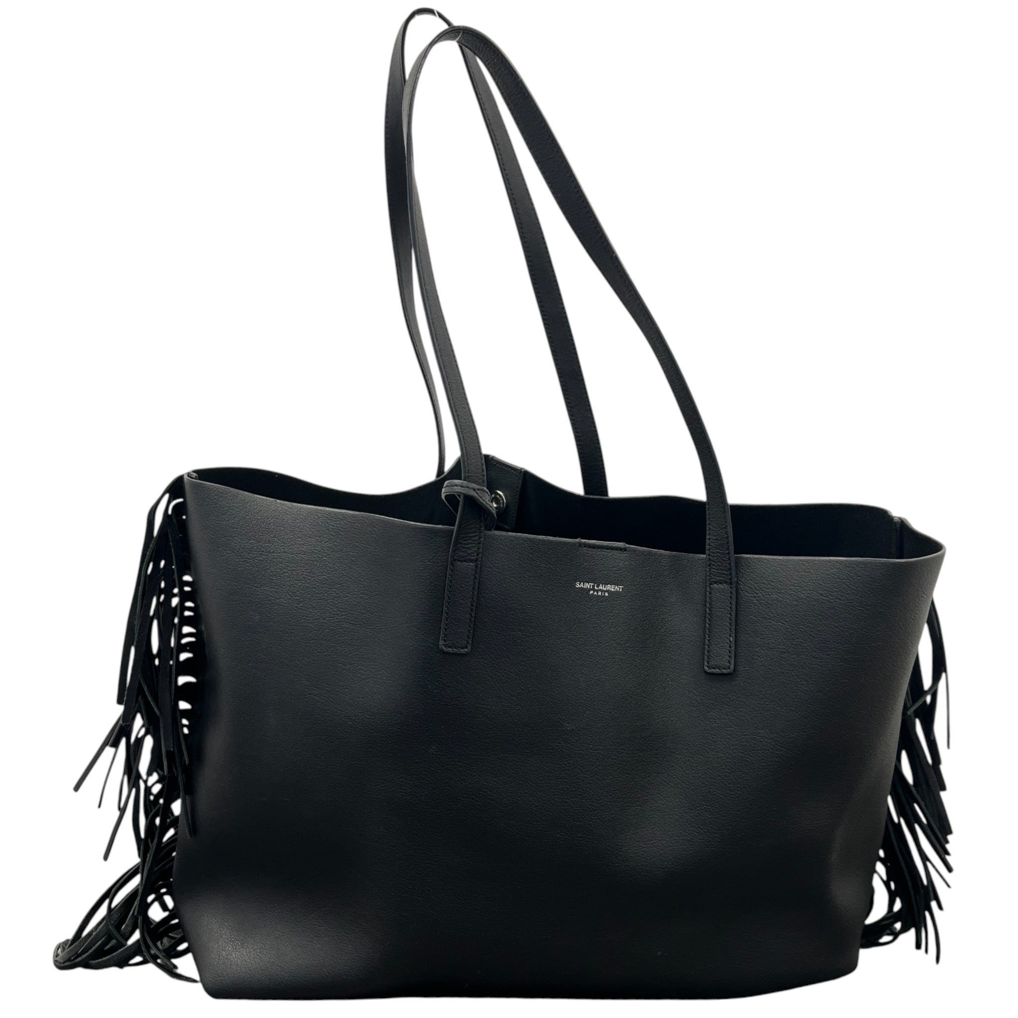 Women's Large Fringed Tote Bag Black