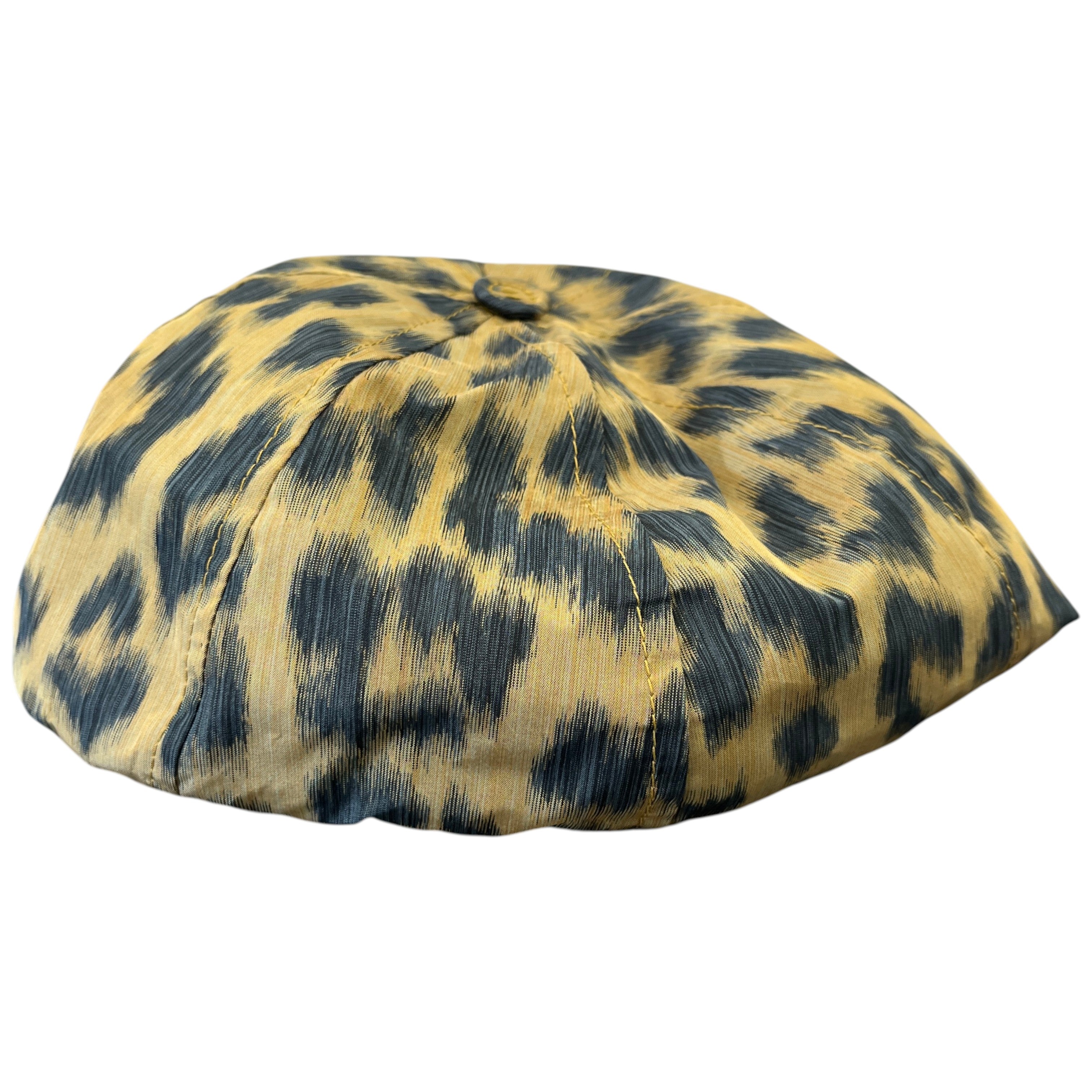 Leopard Printed Beret Hat Black