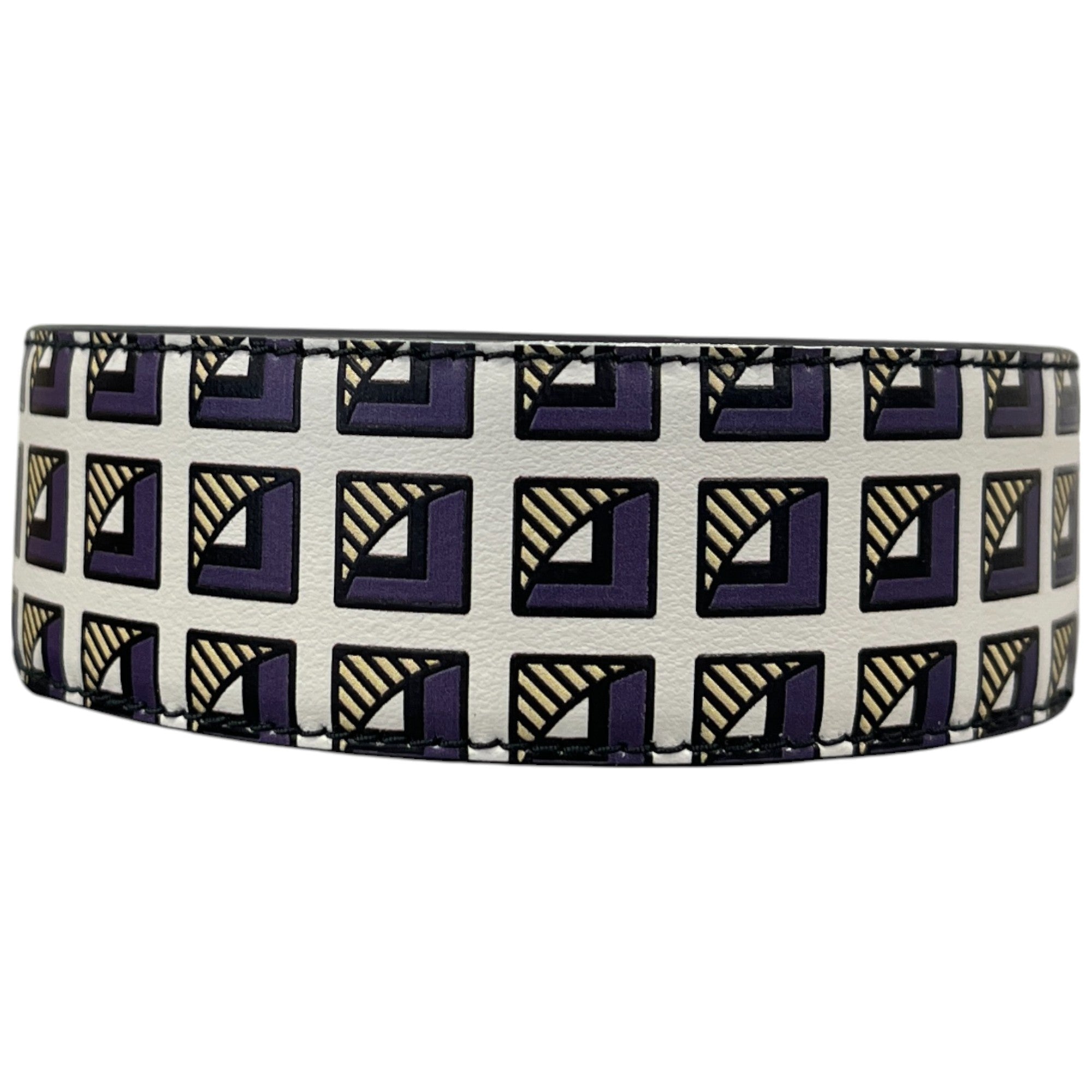 Women's Plaque Logo Printed Choker Necklace White Size S