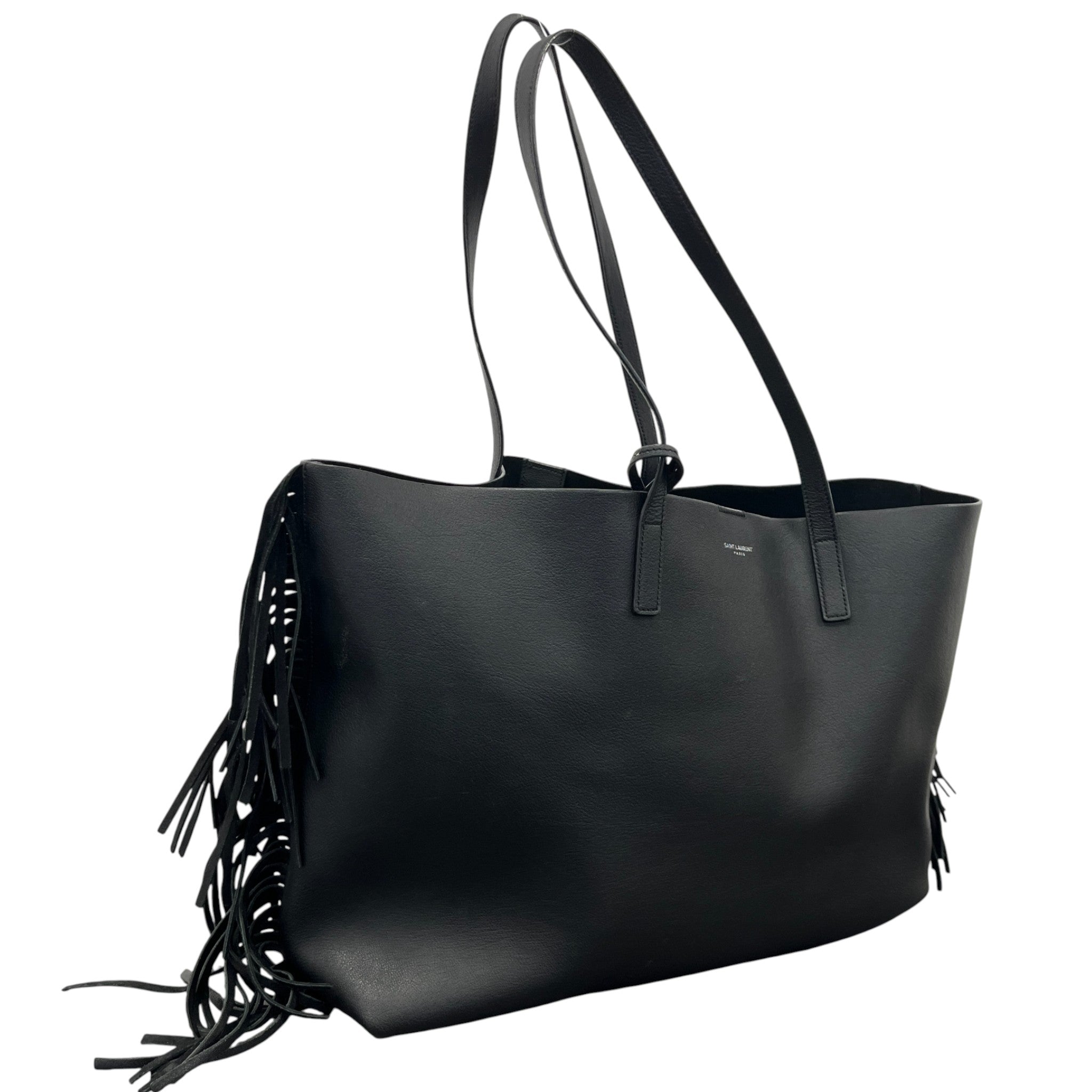 Women's Large Fringed Tote Bag Black
