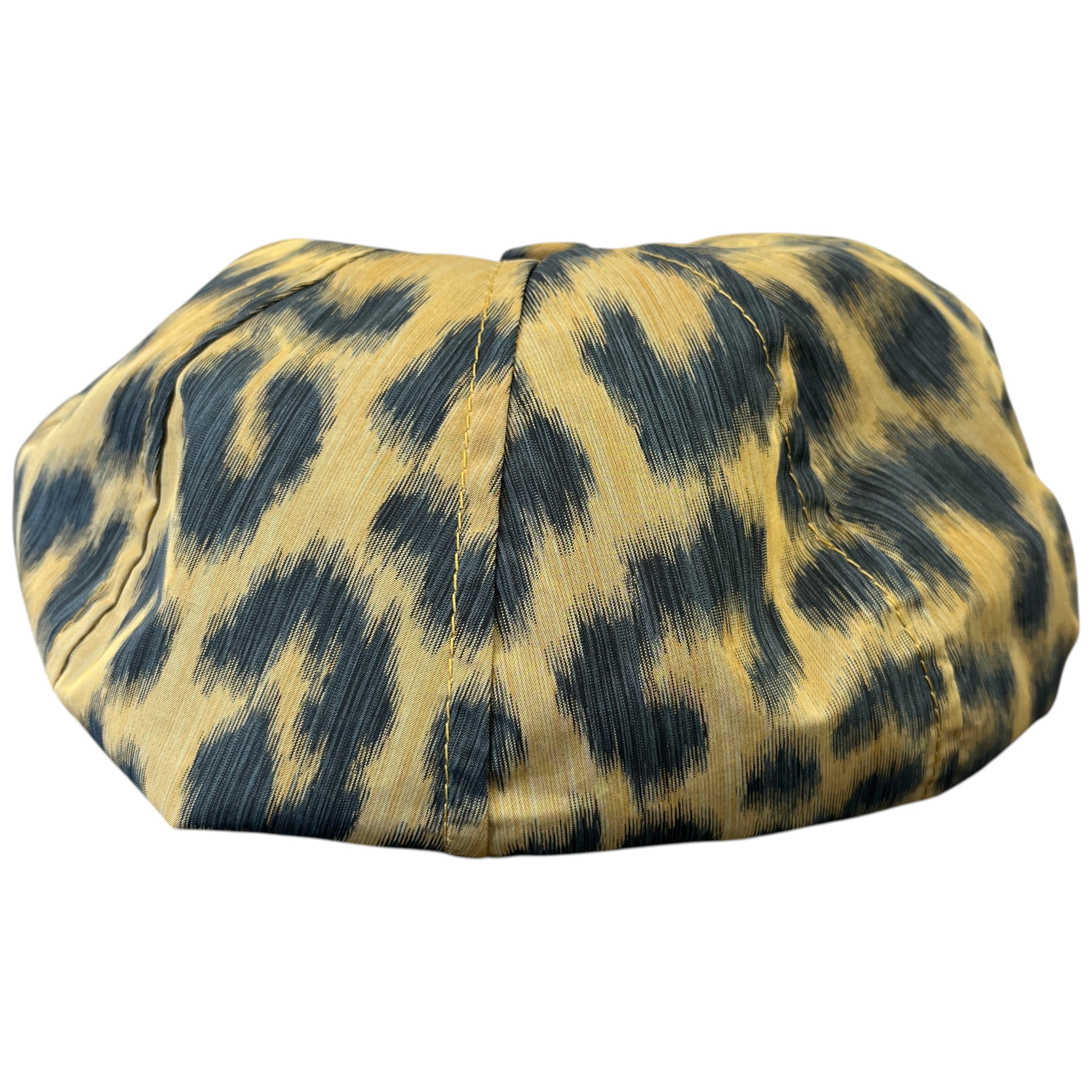Leopard Printed Beret Hat Black