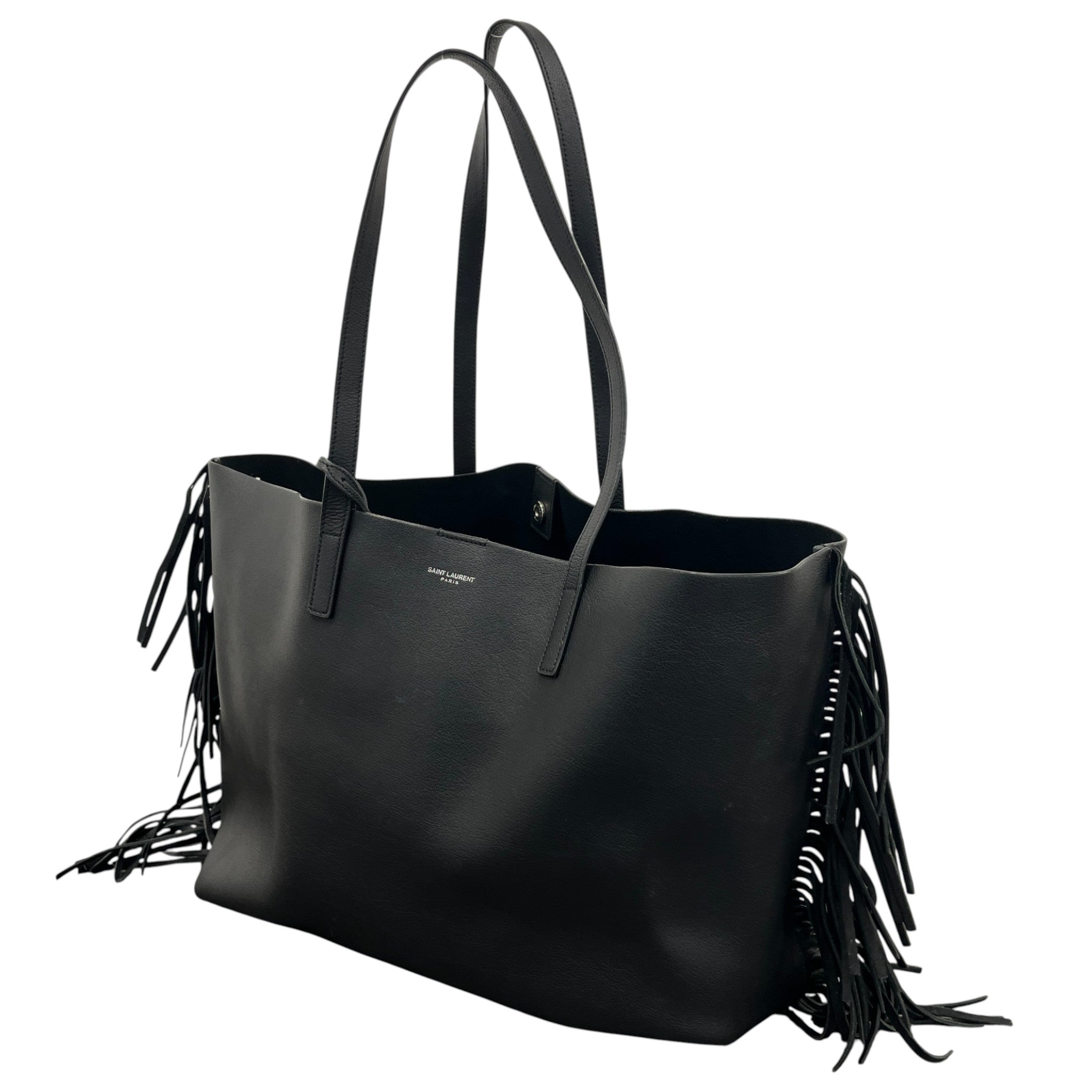 Women's Large Fringed Tote Bag Black
