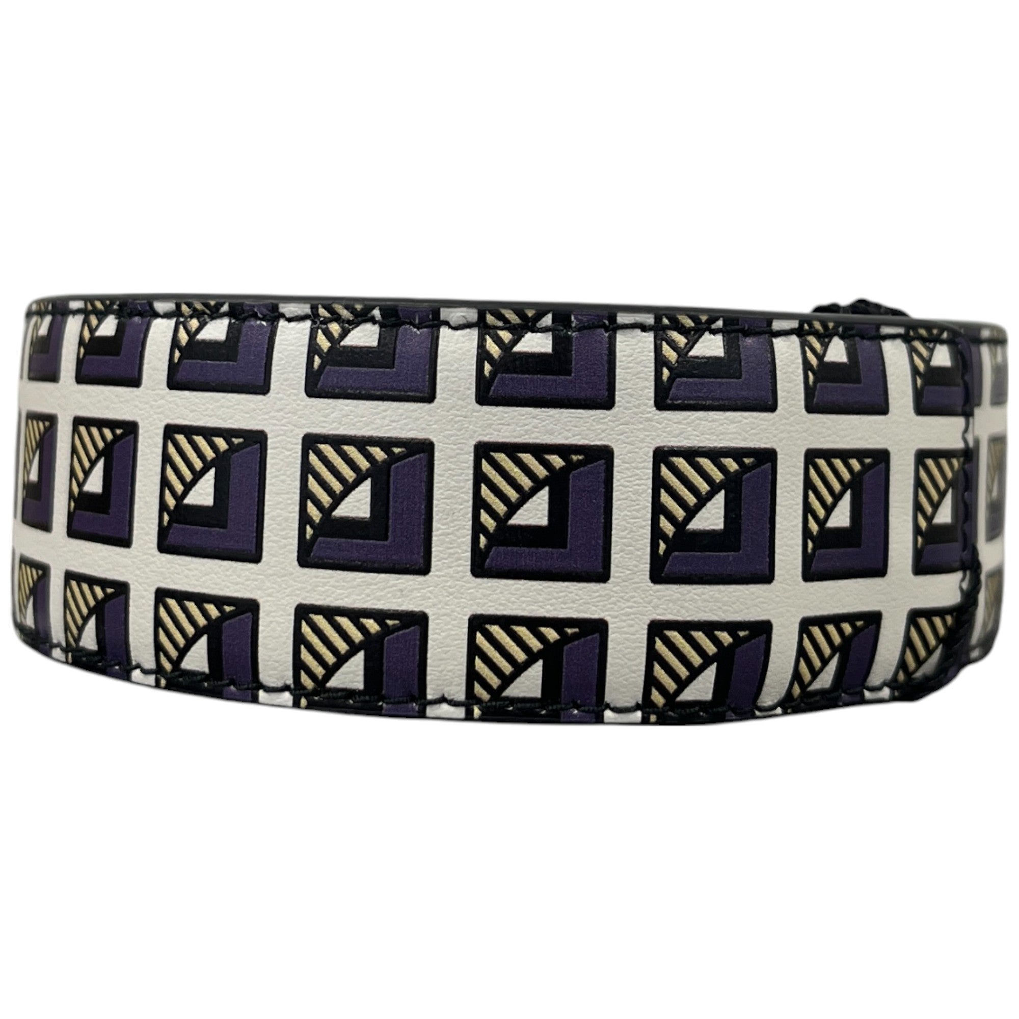 Women's Plaque Logo Printed Choker Necklace White Size S