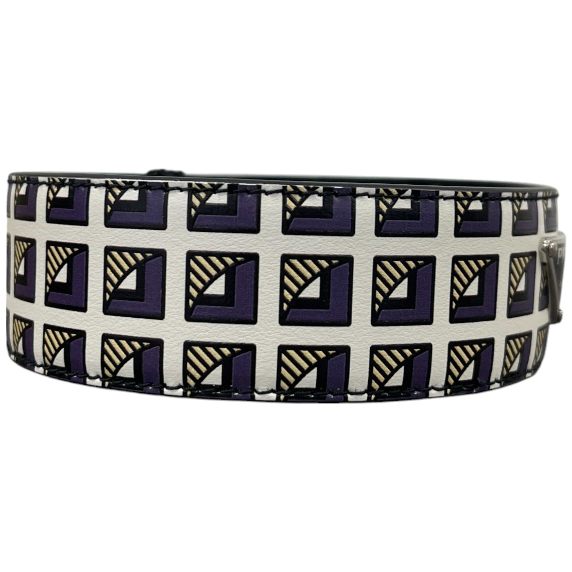 Women's Plaque Logo Printed Choker Necklace White Size S