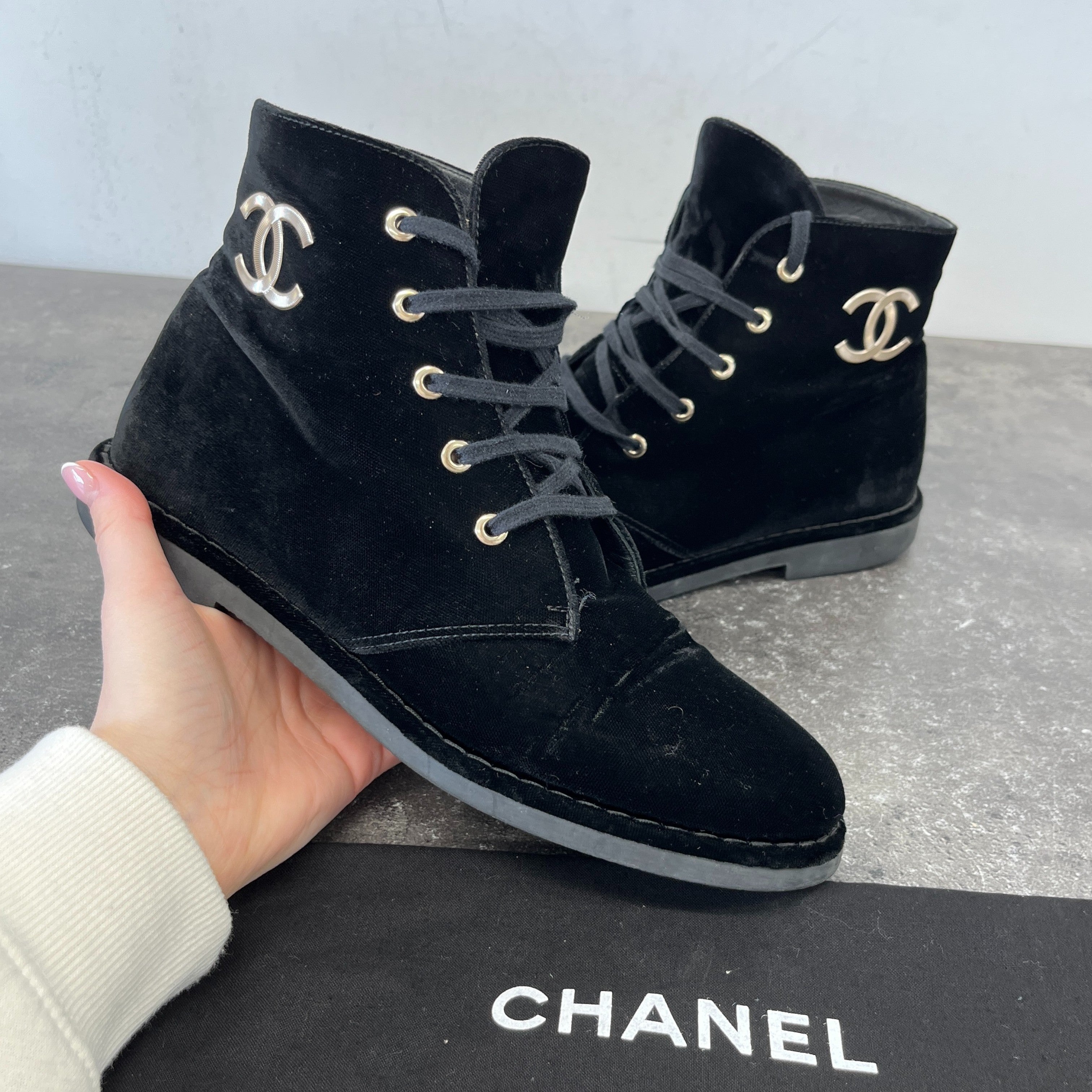 Women's Cc Logo Boots Black Size EU 39 / UK 6