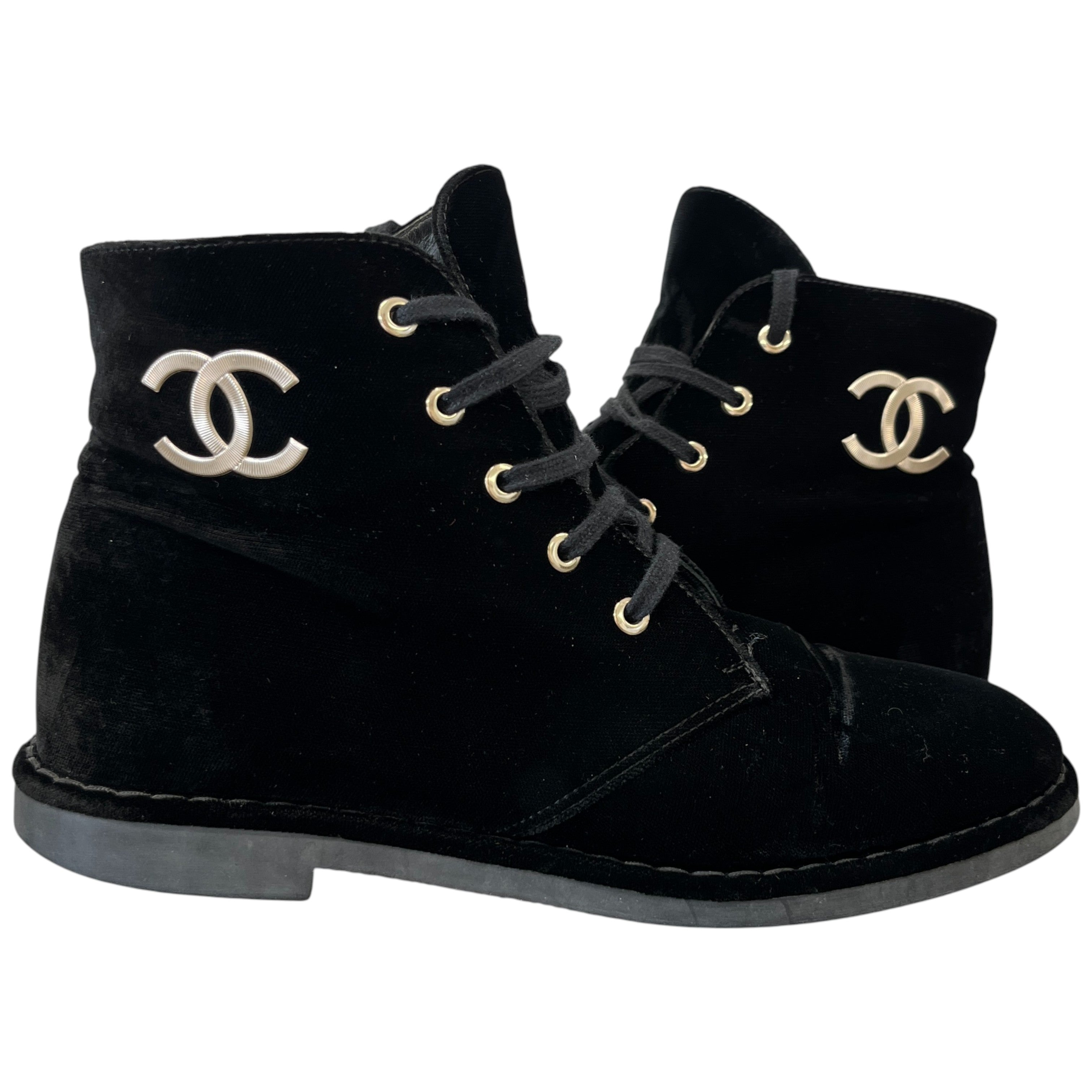 Women's Cc Logo Boots Black Size EU 39 / UK 6