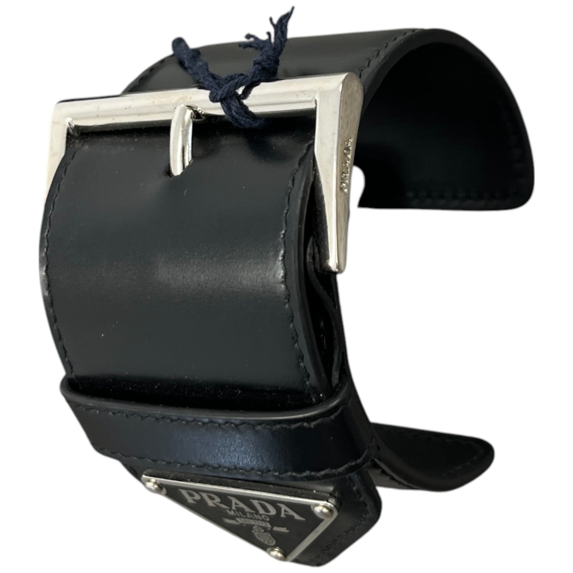 Women's Plaque Logo Bracelet Black Size L