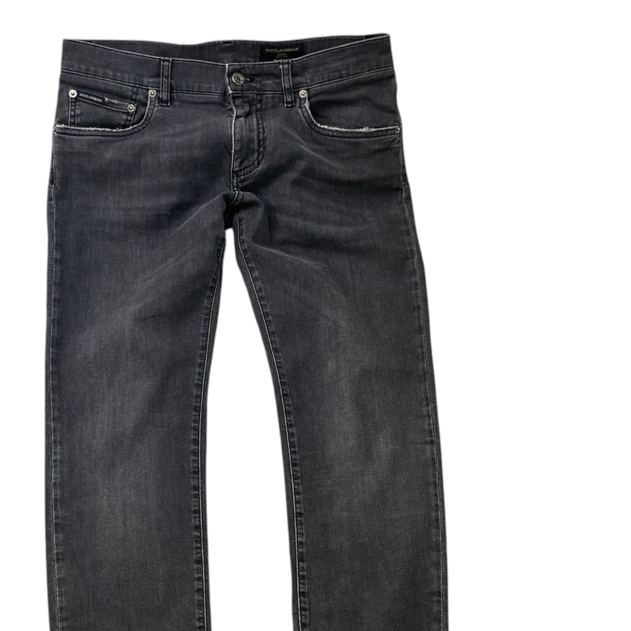 Men's Logo Patch Skinny Jeans Charcoal Size IT 48 / UK 32