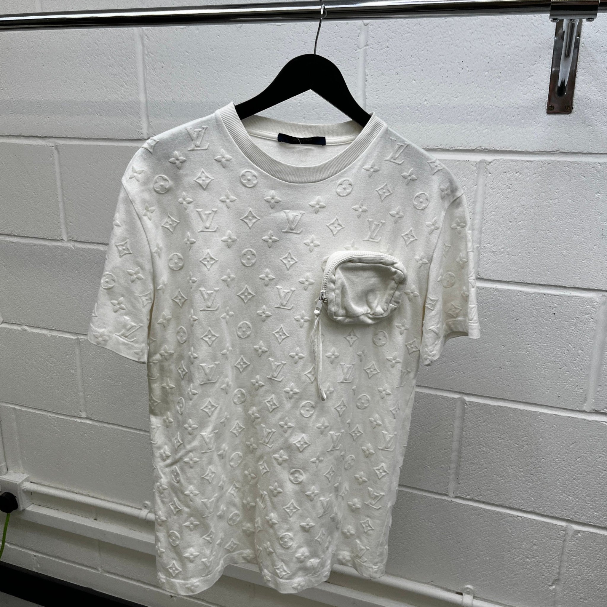 Men's Monogram Jacquard T-Shirt Cream Size M