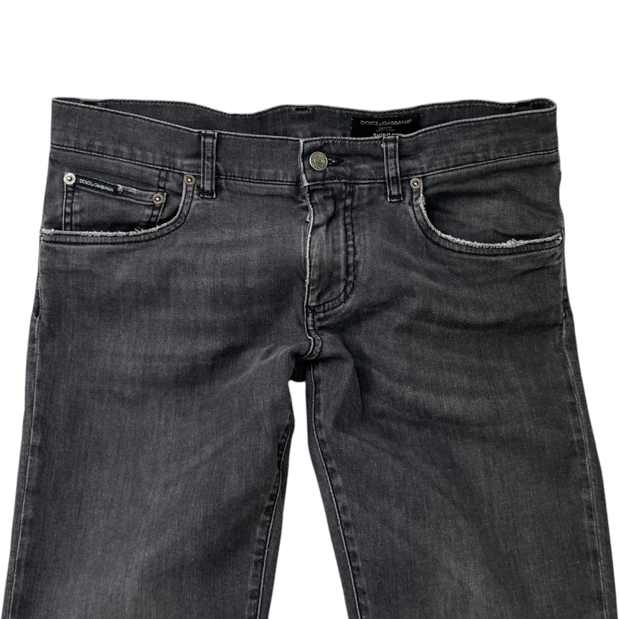 Men's Logo Patch Skinny Jeans Charcoal Size IT 48 / UK 32