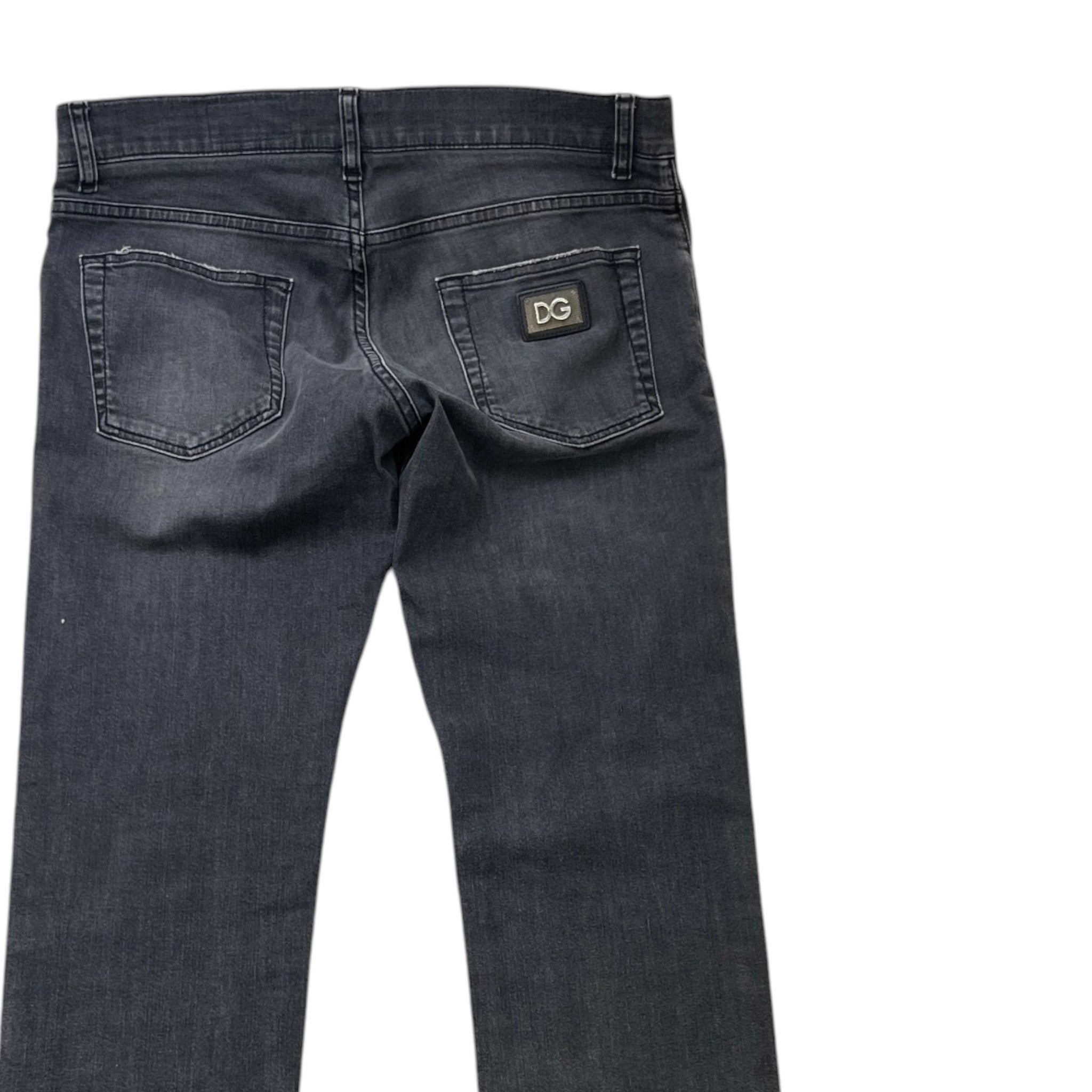 Men's Logo Patch Skinny Jeans Charcoal Size IT 48 / UK 32