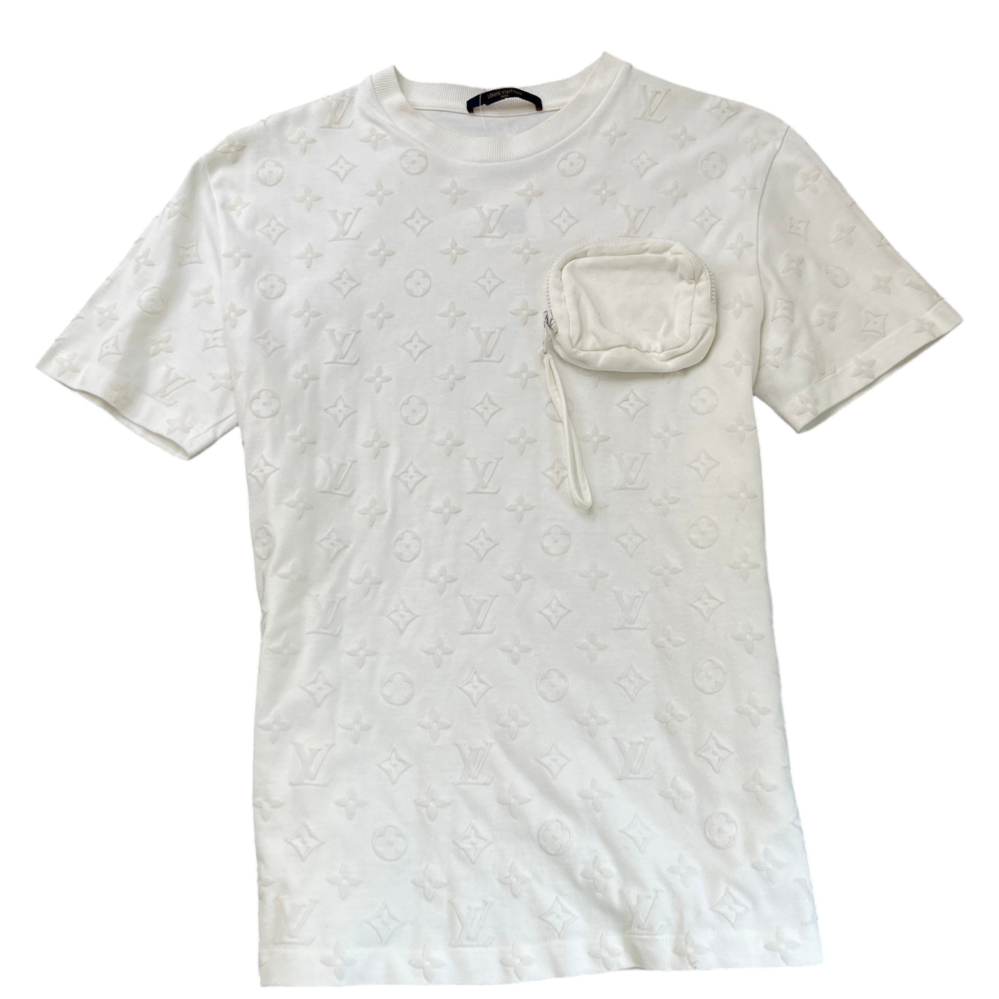 Men's Monogram Jacquard T-Shirt Cream Size M