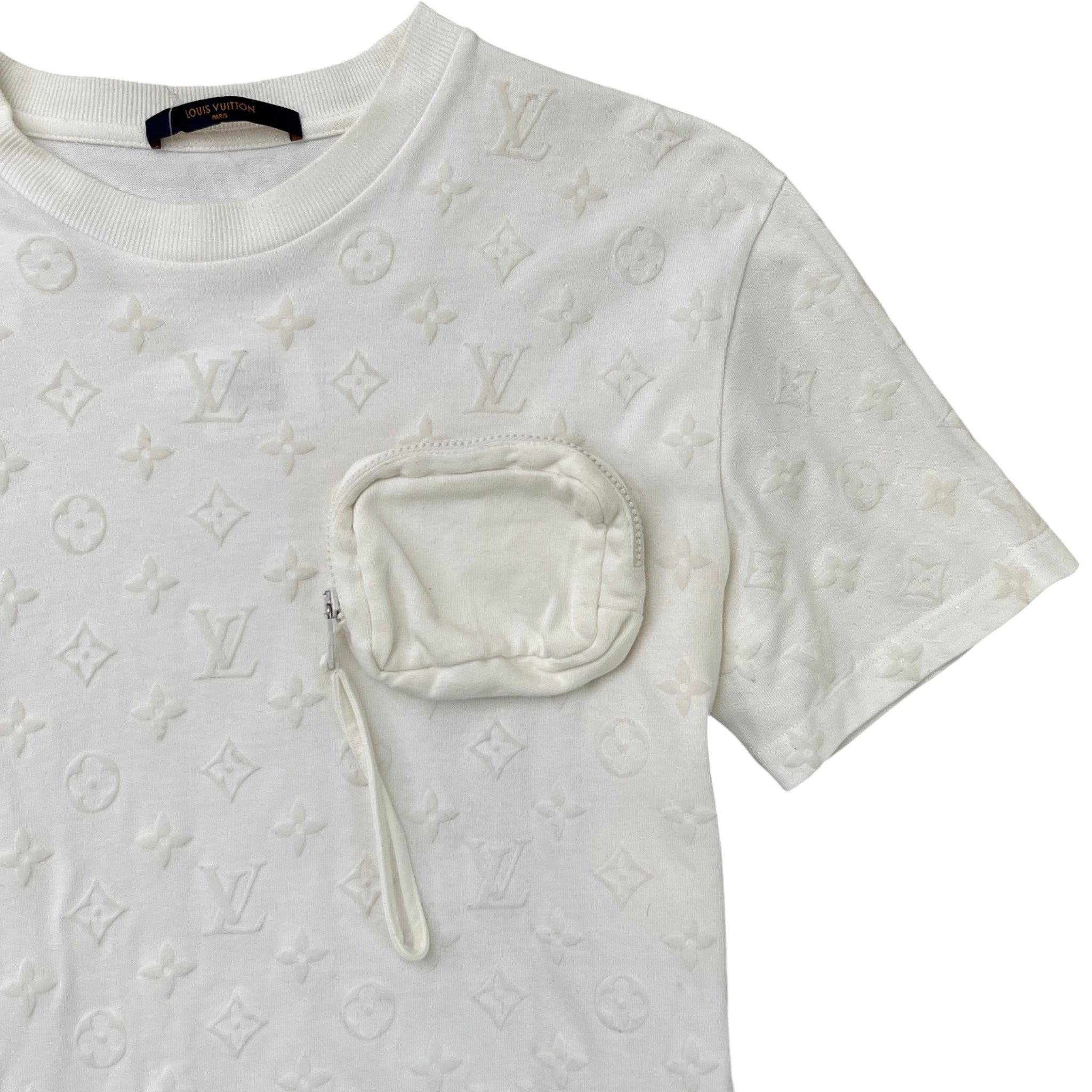 Men's Monogram Jacquard T-Shirt Cream Size M