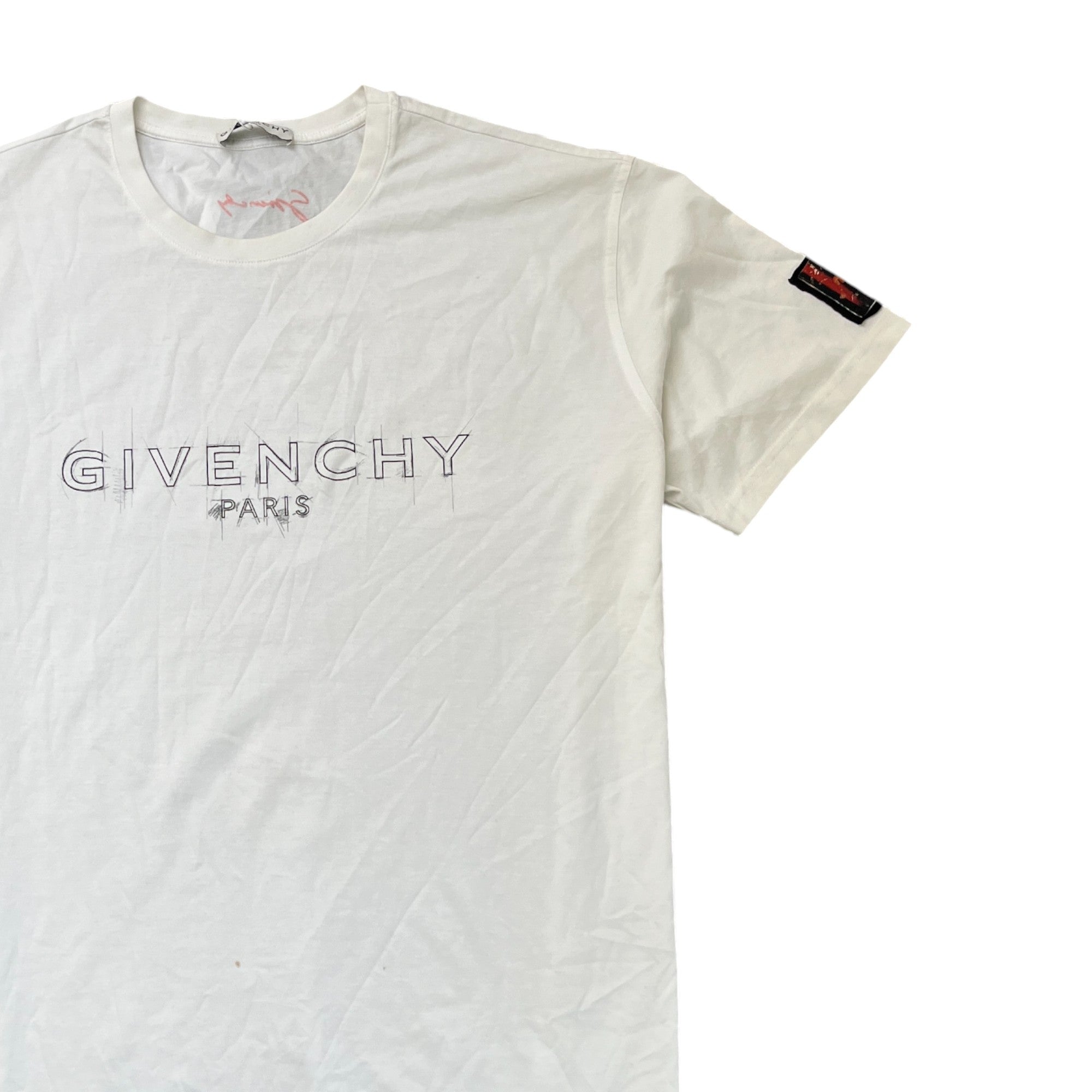 Men's Logo Print T-Shirt White Size XXL