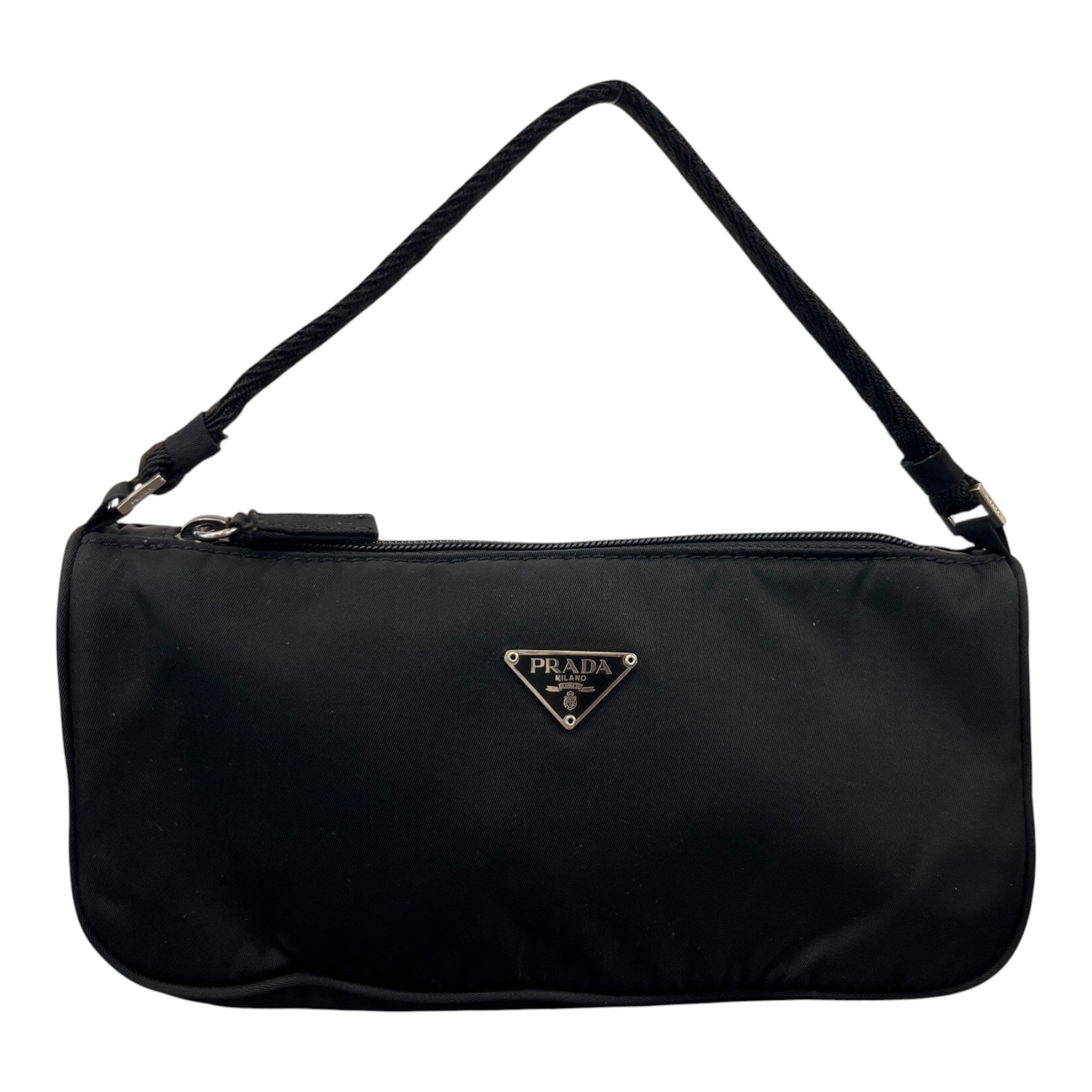 Women's Re-Nylon Plaque Logo Shoulder Bag Black