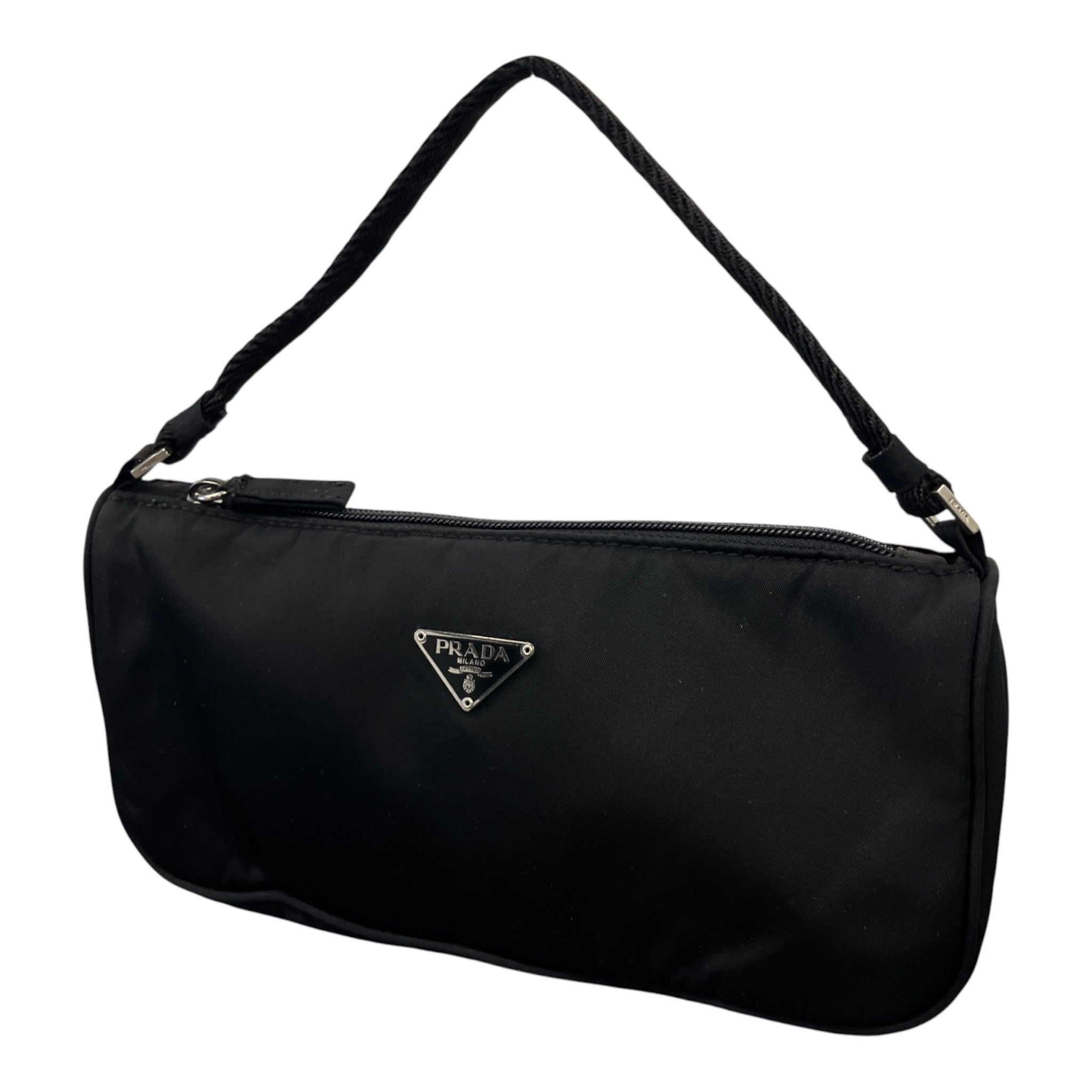 Women's Re-Nylon Plaque Logo Shoulder Bag Black