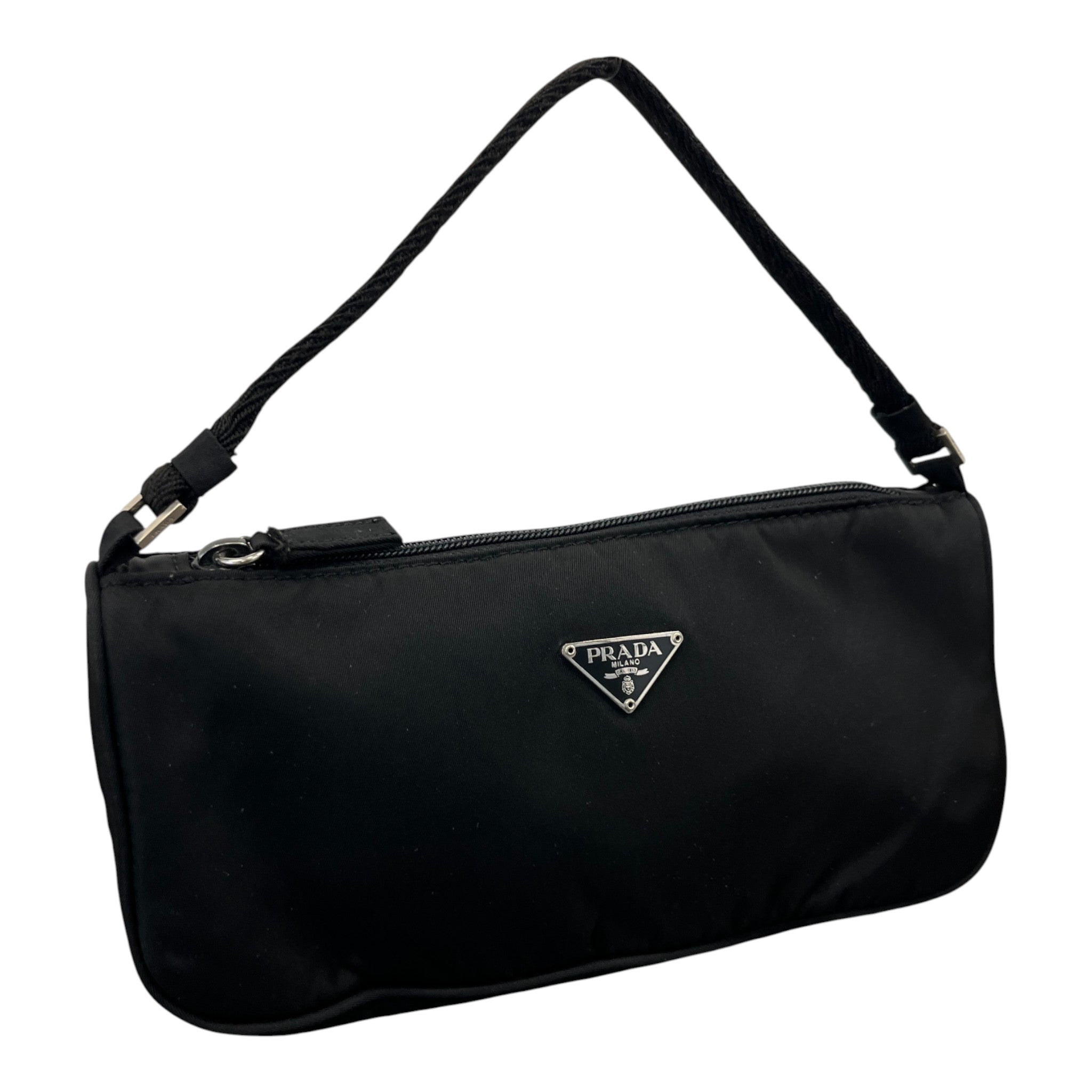 Women's Re-Nylon Plaque Logo Shoulder Bag Black